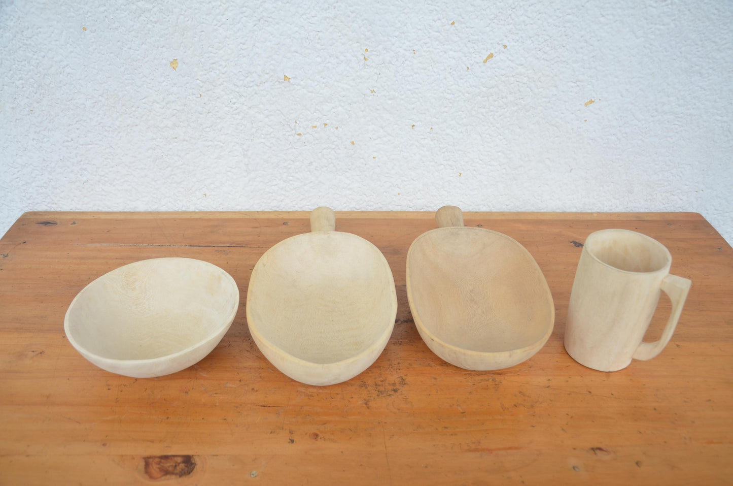Hand-Carved Wooden Dish and Utensil Set | Artisan African Kitchen Decor