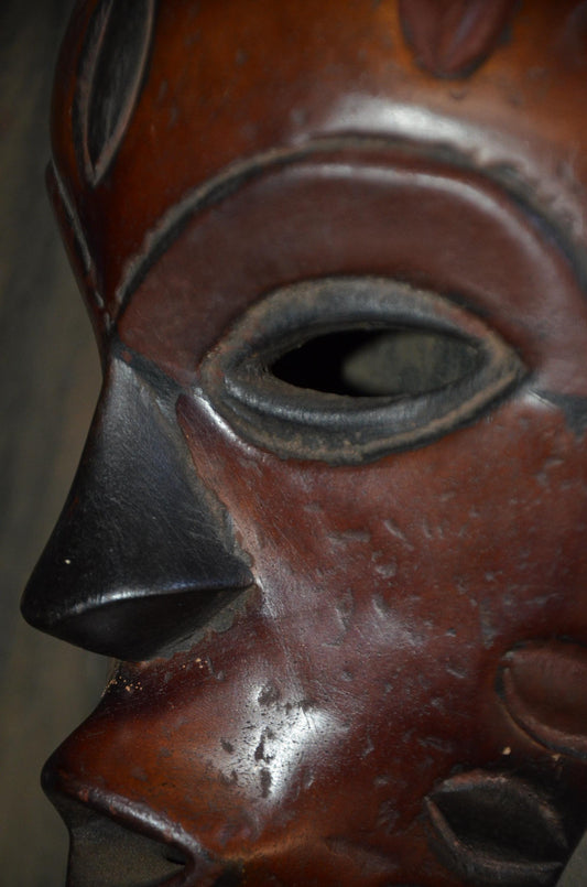 Authentic Chokwe Mask | Congolese Tribal Art | Hand-Carved Wood