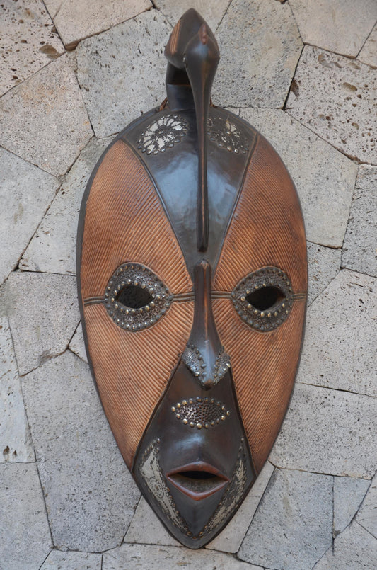 Authentic Ghanaian "Borre" Mask | Large Decorative Tribal Art
