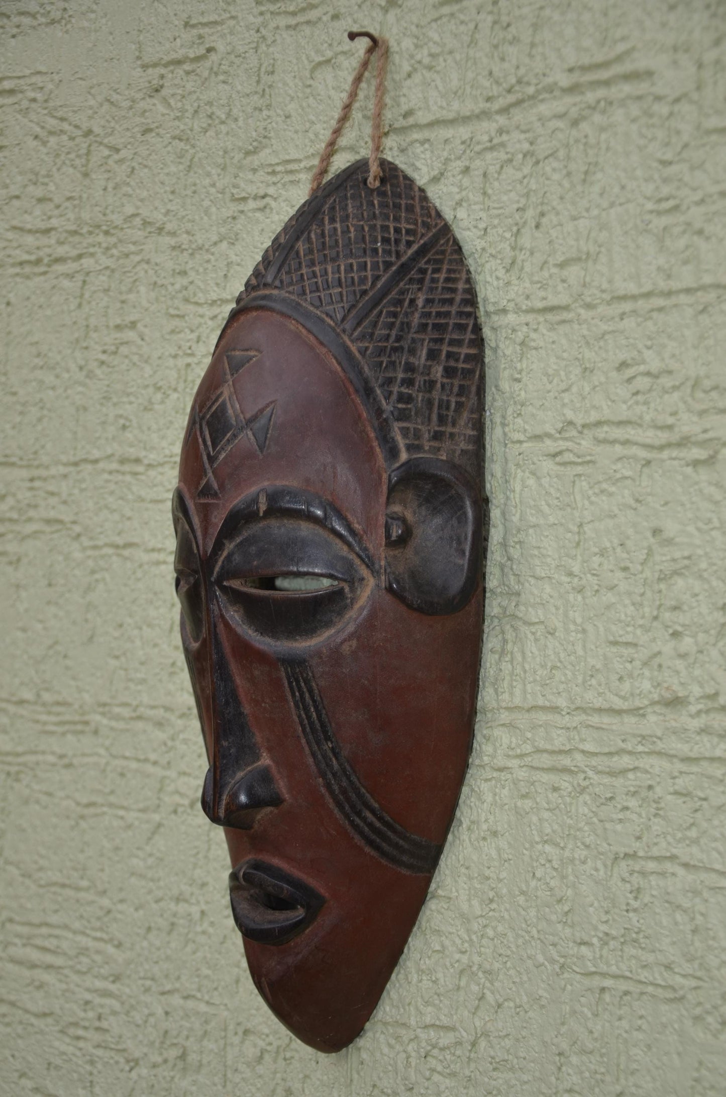 Senufo Kpeliye'e Mask | Hand-Carved African Hardwood Ancestor Sculpture, Angola Heritage Wall Art