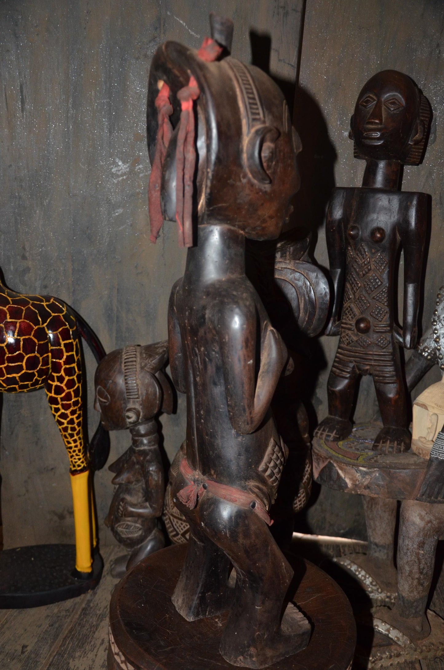 Authentic Luba Ancestor Figure | Female Tribal Sculpture | Congolese Wood Art