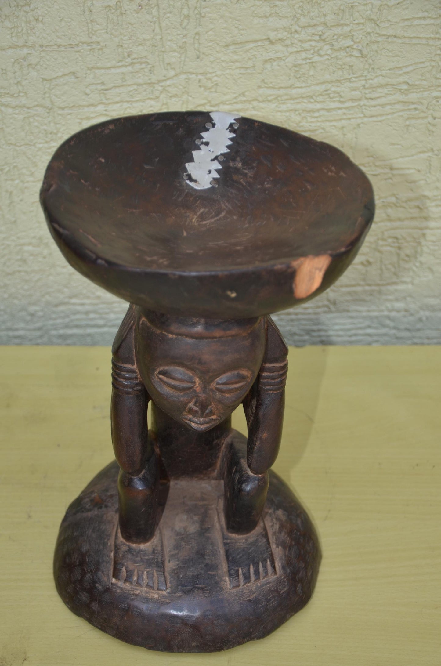 Authentic Luba Wooden Caryatid Stool | Congolese Art
