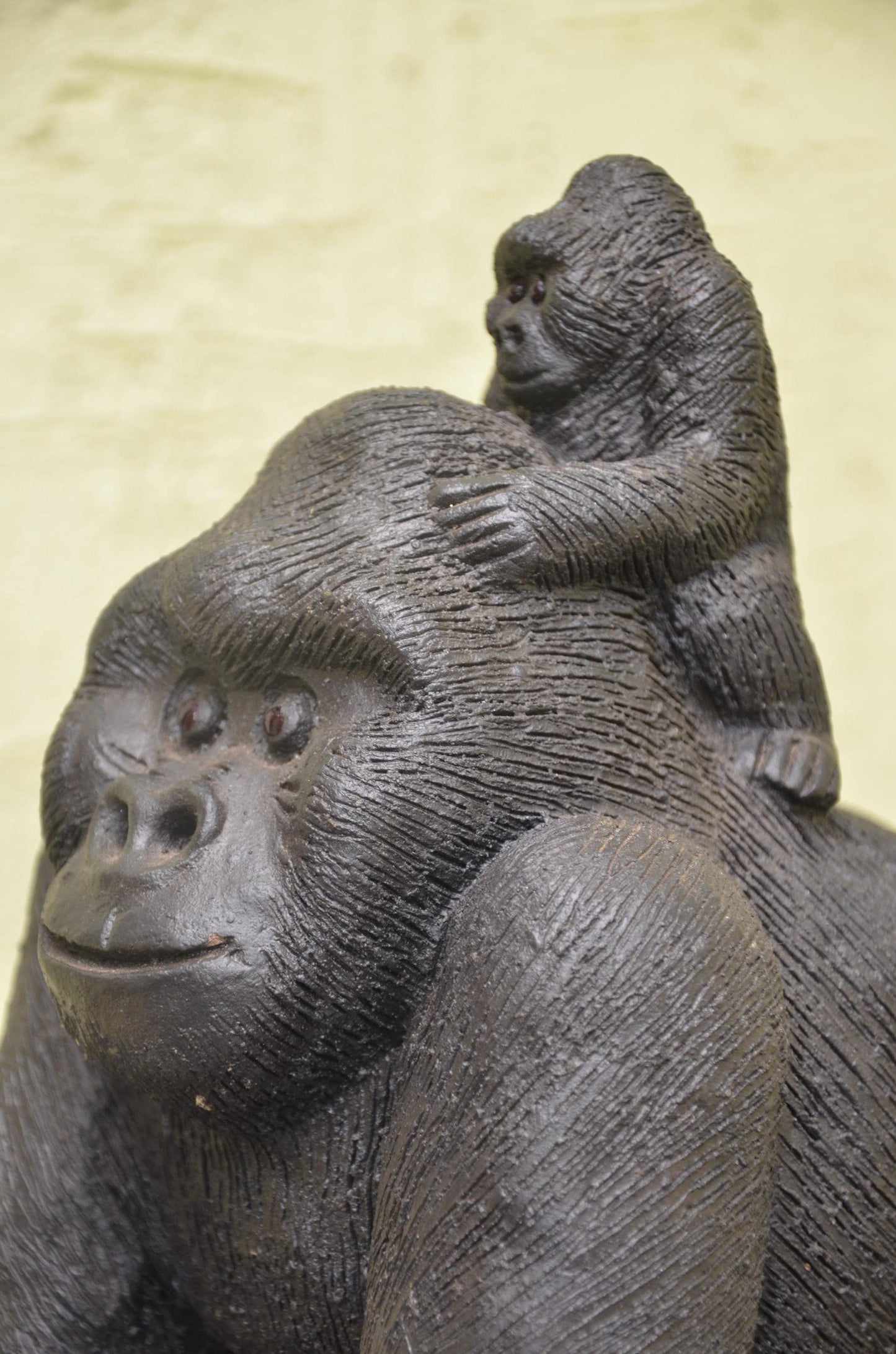 Handcrafted Clay Sculpture | Mother Gorilla Carrying Infant