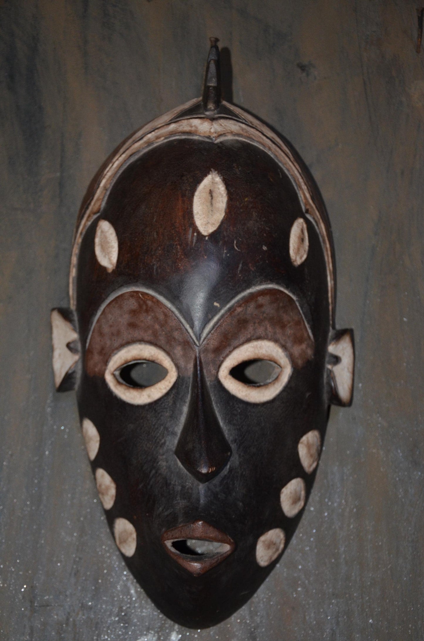 Chokwe Mwana Pwo Mask – 21" Hand-Carved Wood Wall Art – Congo Tribal Decor