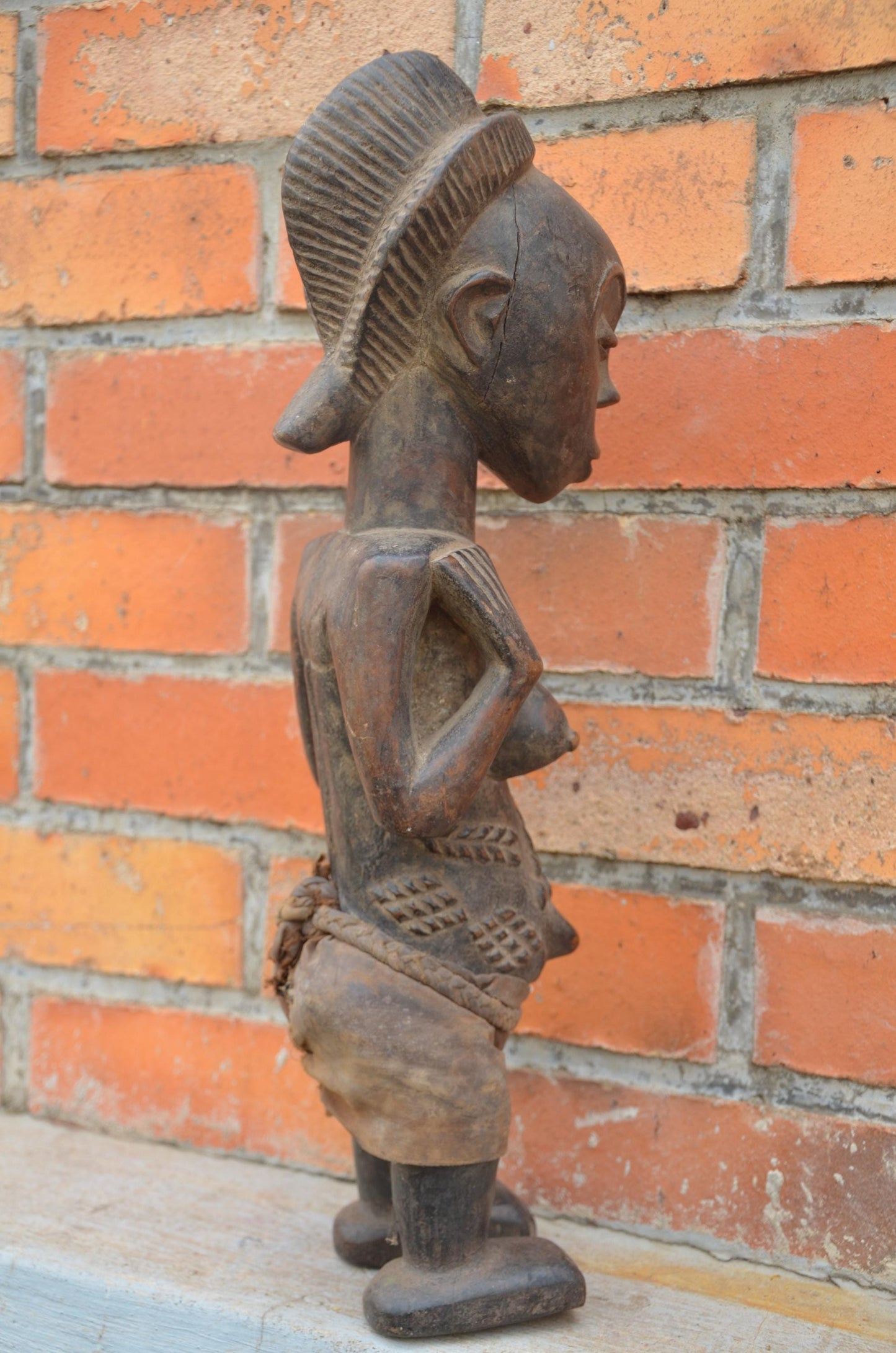 Authentic Lulua Female Ancestor Figure | Congolese Tribal Art