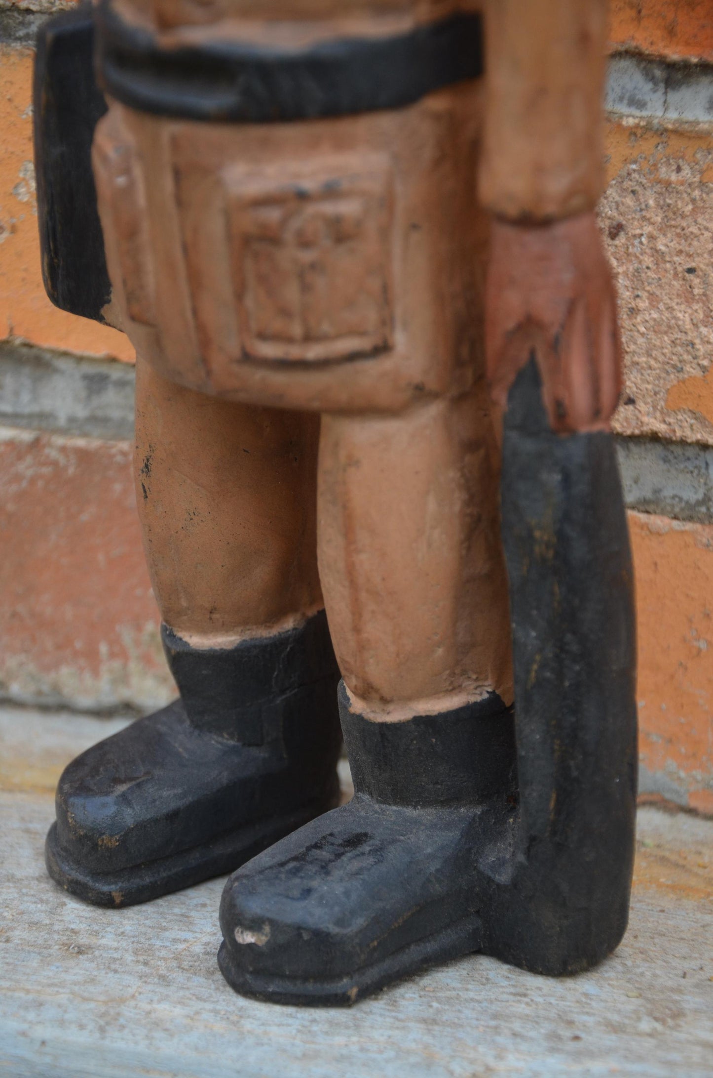 Authentic Colonial Master Statue | Historical African Folk Art