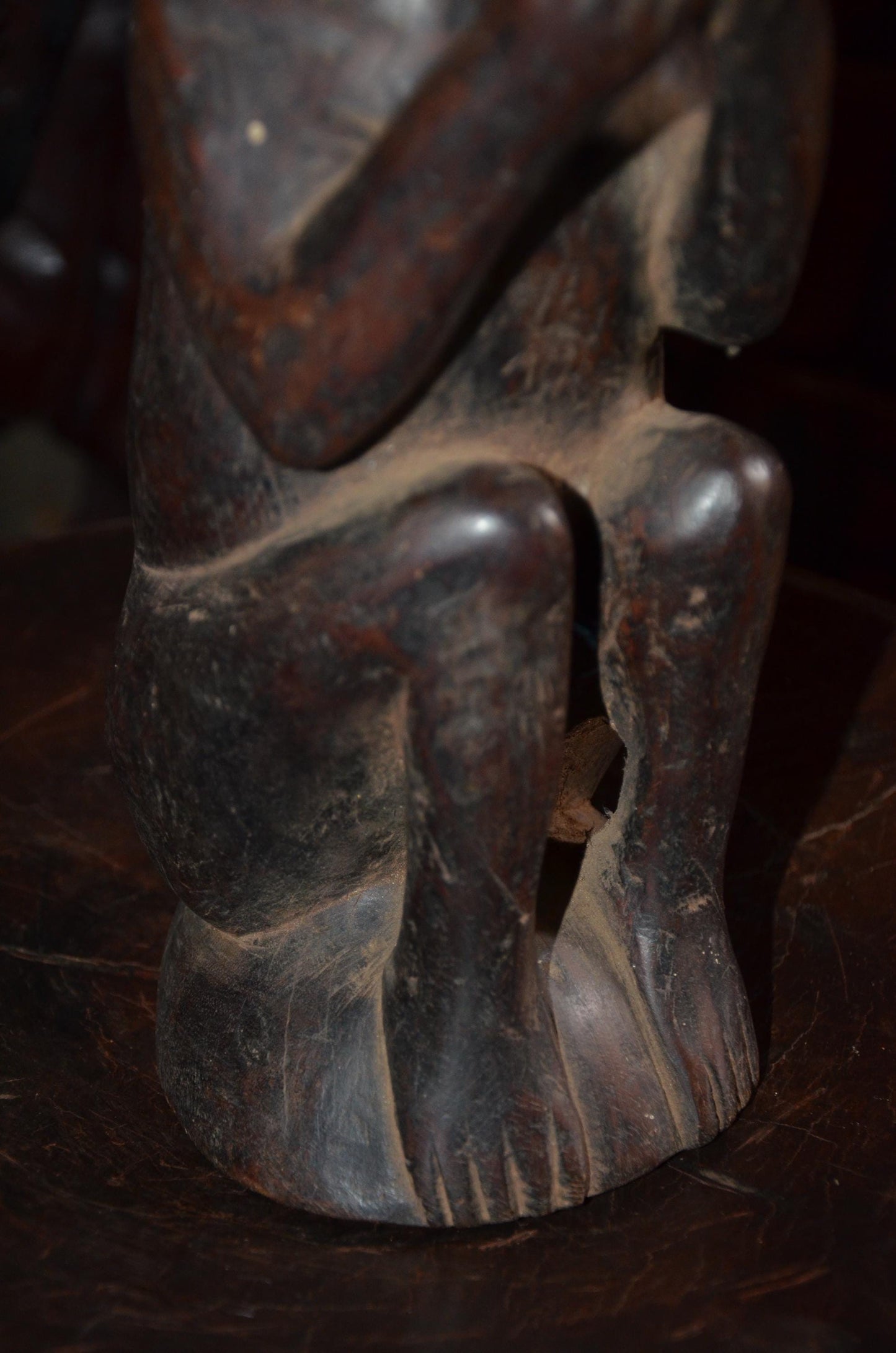 Hemba Chimpanzee Figure – 12" Hand-Carved Wood Mwisi Gwa So'o – Congo Tribal Art