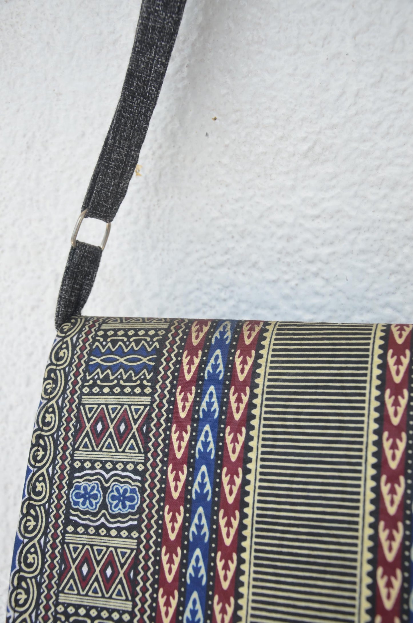 Handmade African Print Crossbody Messenger Bag | Fold-Over Tribal Shoulder Bag