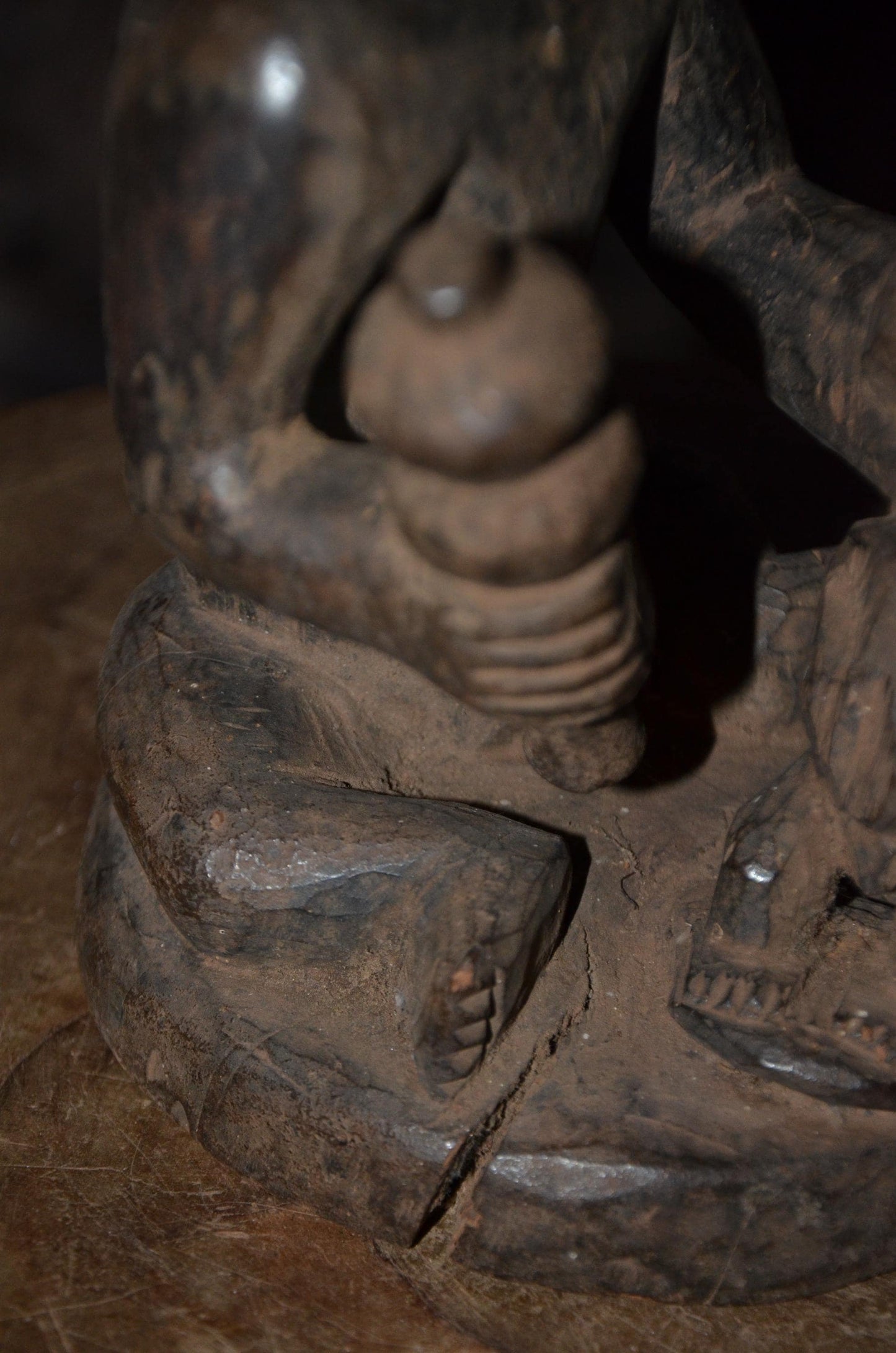 Luba Hemba Ancestor Figure | Seated Chief with Staff & Child | Tribal Wood Statue