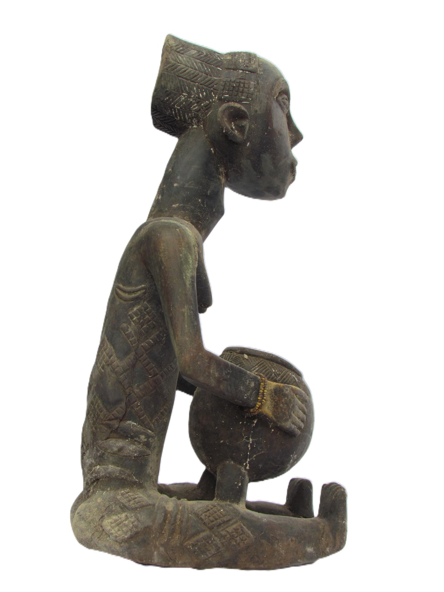 Luba Seated Female Bowl Bearer Congo
