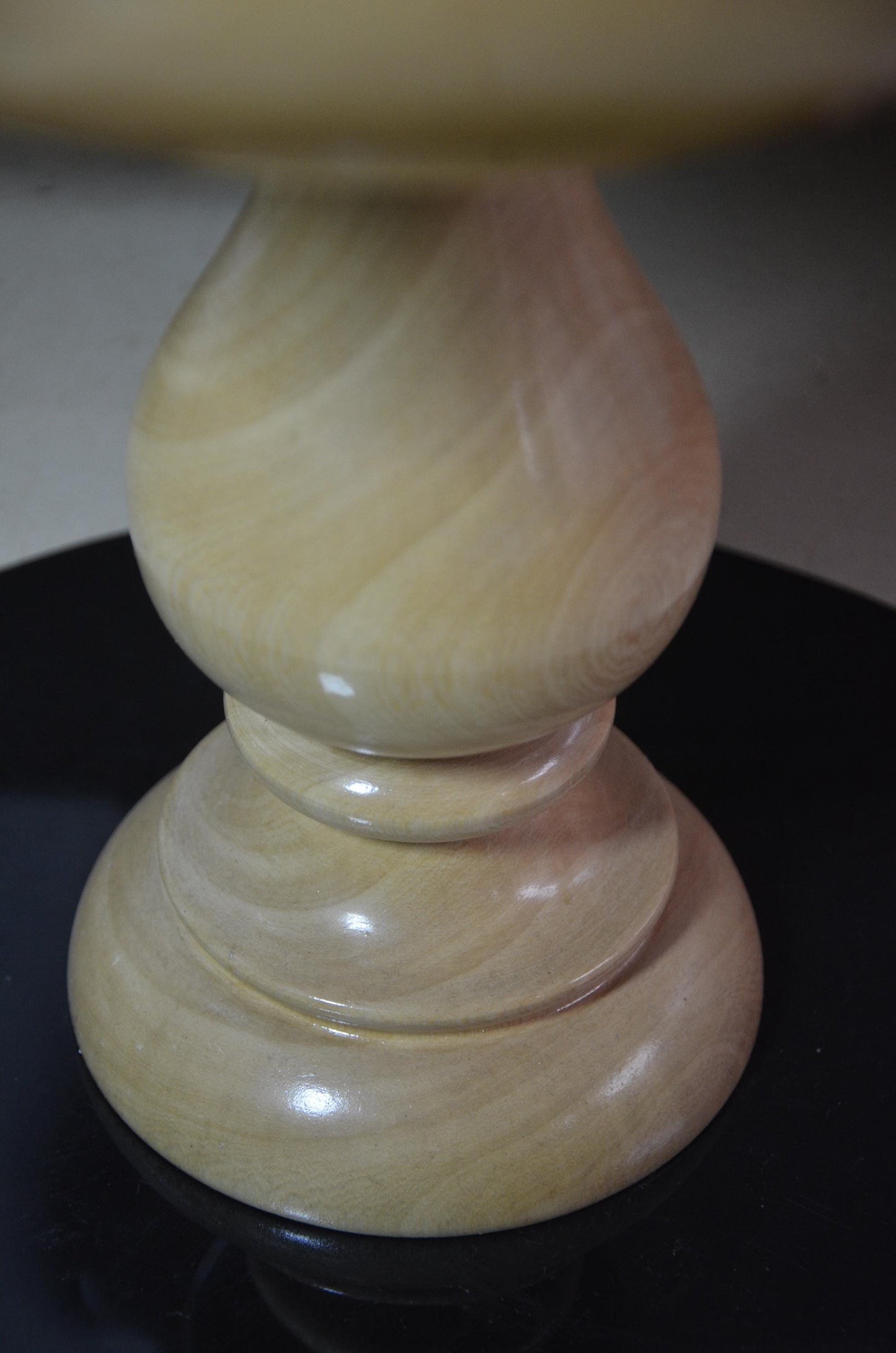 Pedestal Wooden Fruit Bowl | Light Blonde Wood Footed Serving Dish | Modern Nordic Countertop Centerpiece | Handcrafted Natural Wood Art