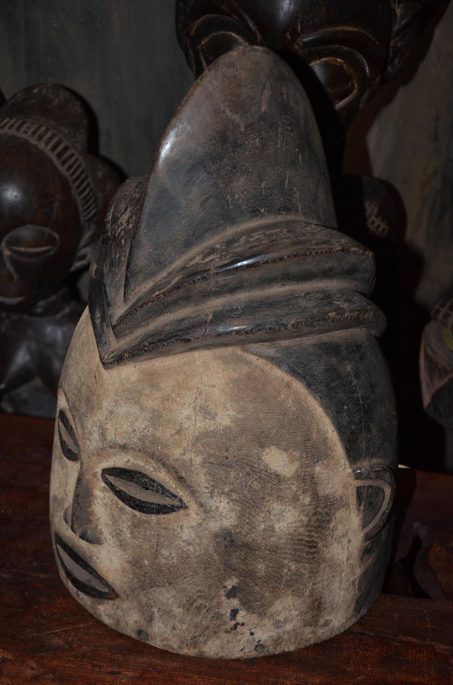 Authentic Luba Songye Helmet | Kikashi Female Spirit | Tribal Art Sculpture-269