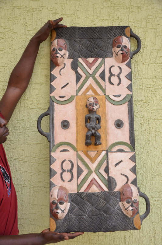 Authentic Large African Polychrome Mask Panel | Tribal Art