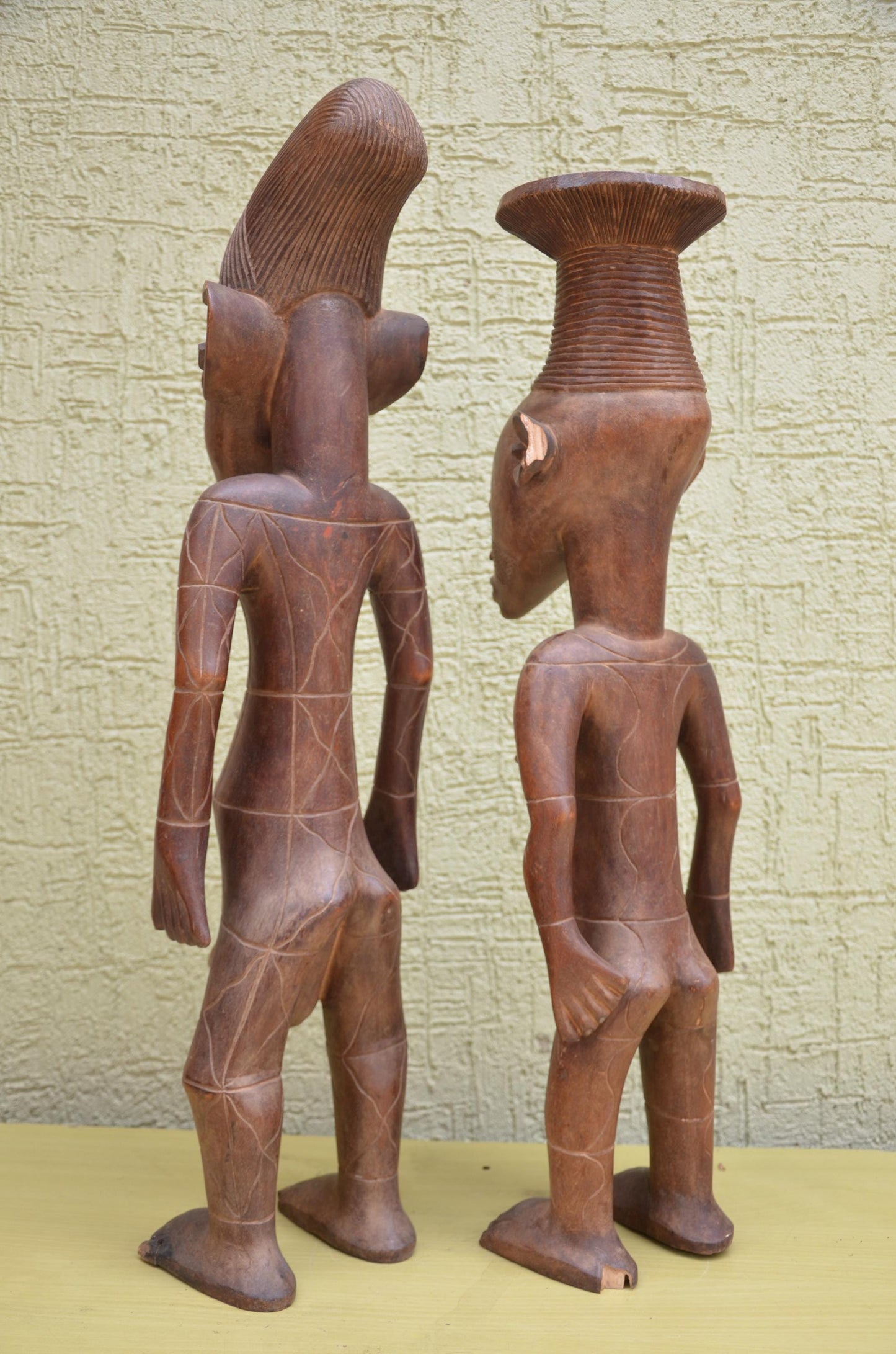 Tabwa Couple Wooden Sculpture | Congolese Tribal Art
