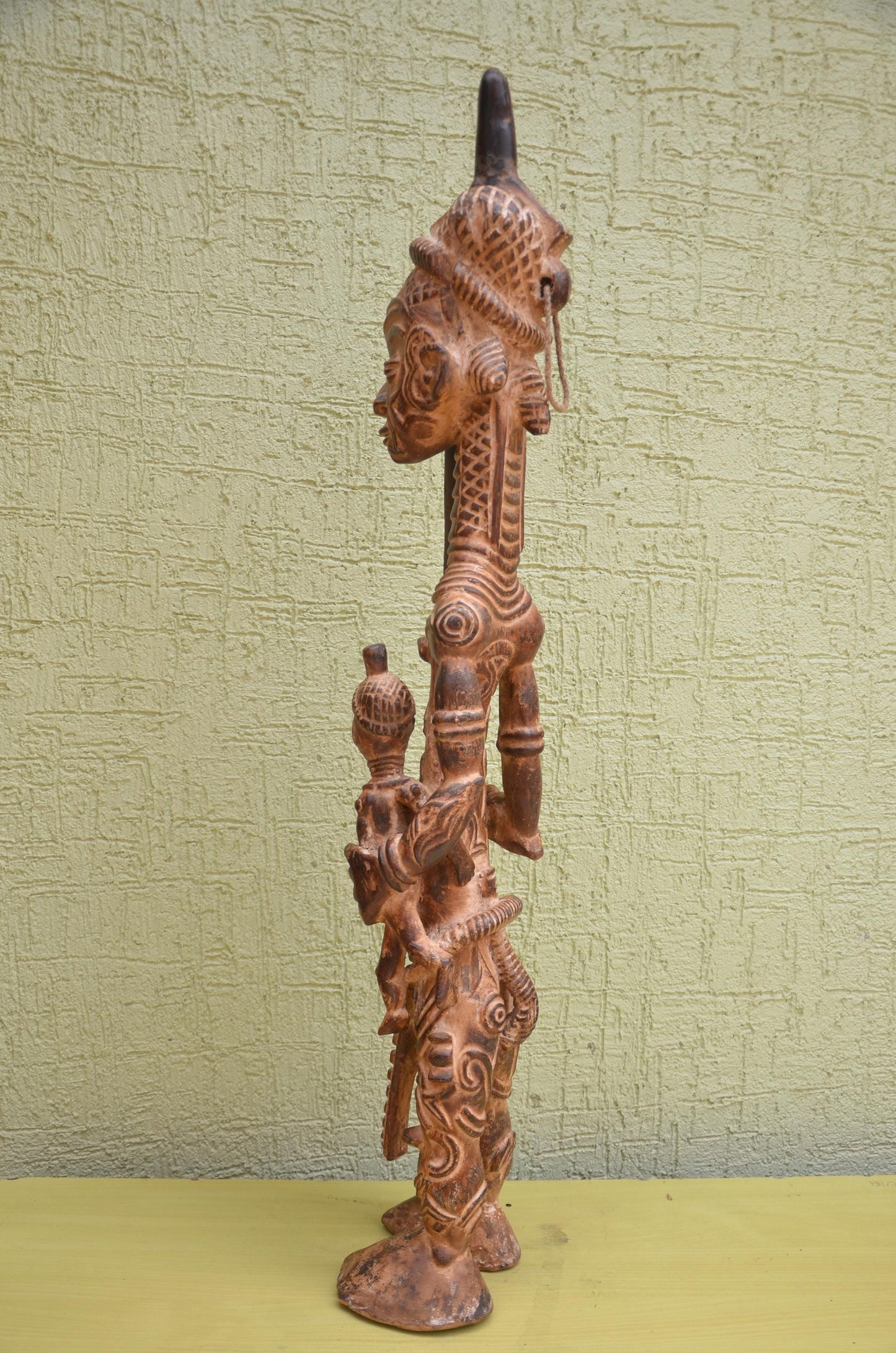 Monumental African Luluwa Maternity Wooden Statue | Tribal Art