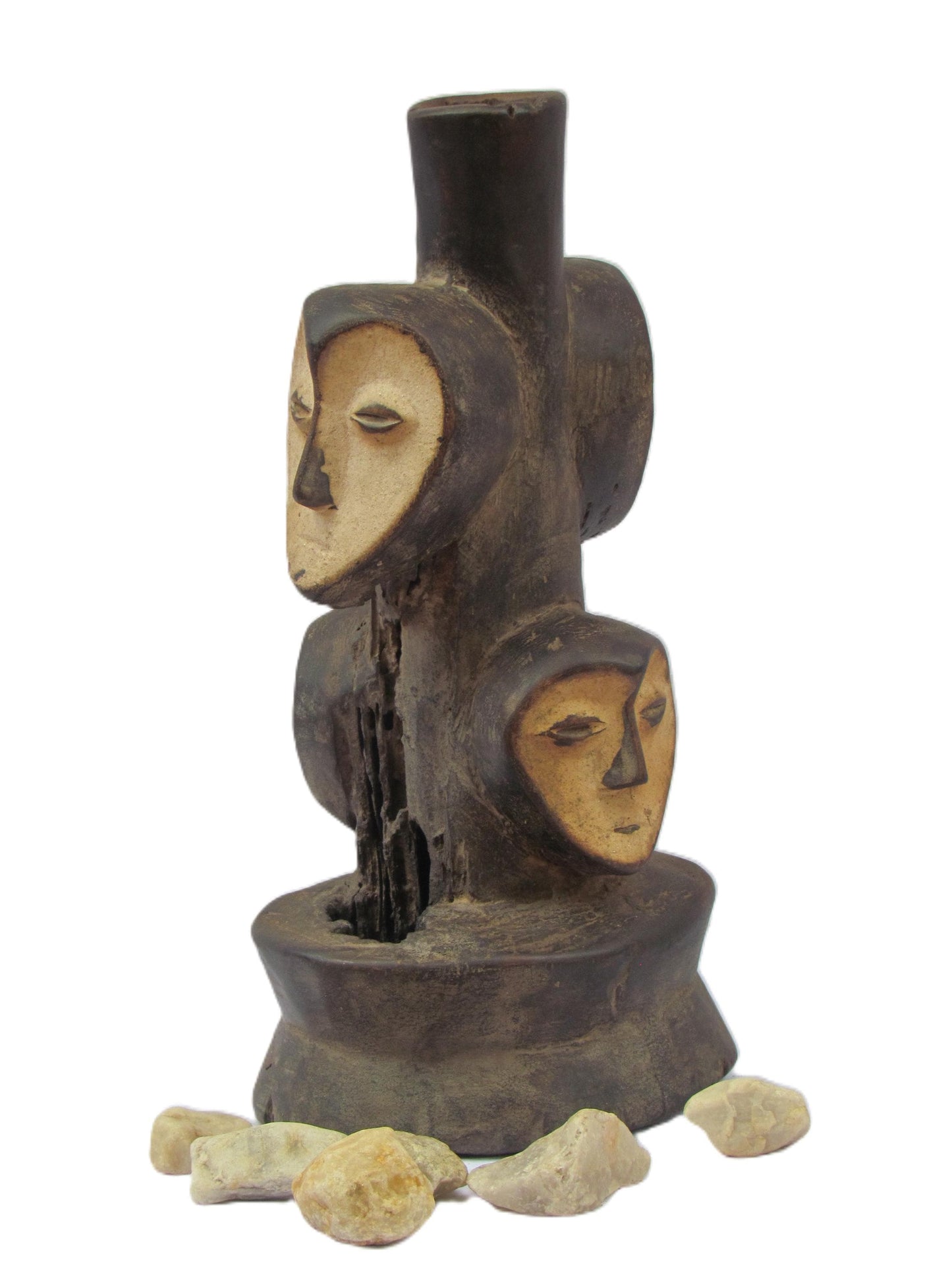 Statue à têtes multiples Lega – Sculpture rituelle de la Société Bwami – Art tribal du Congo RDC