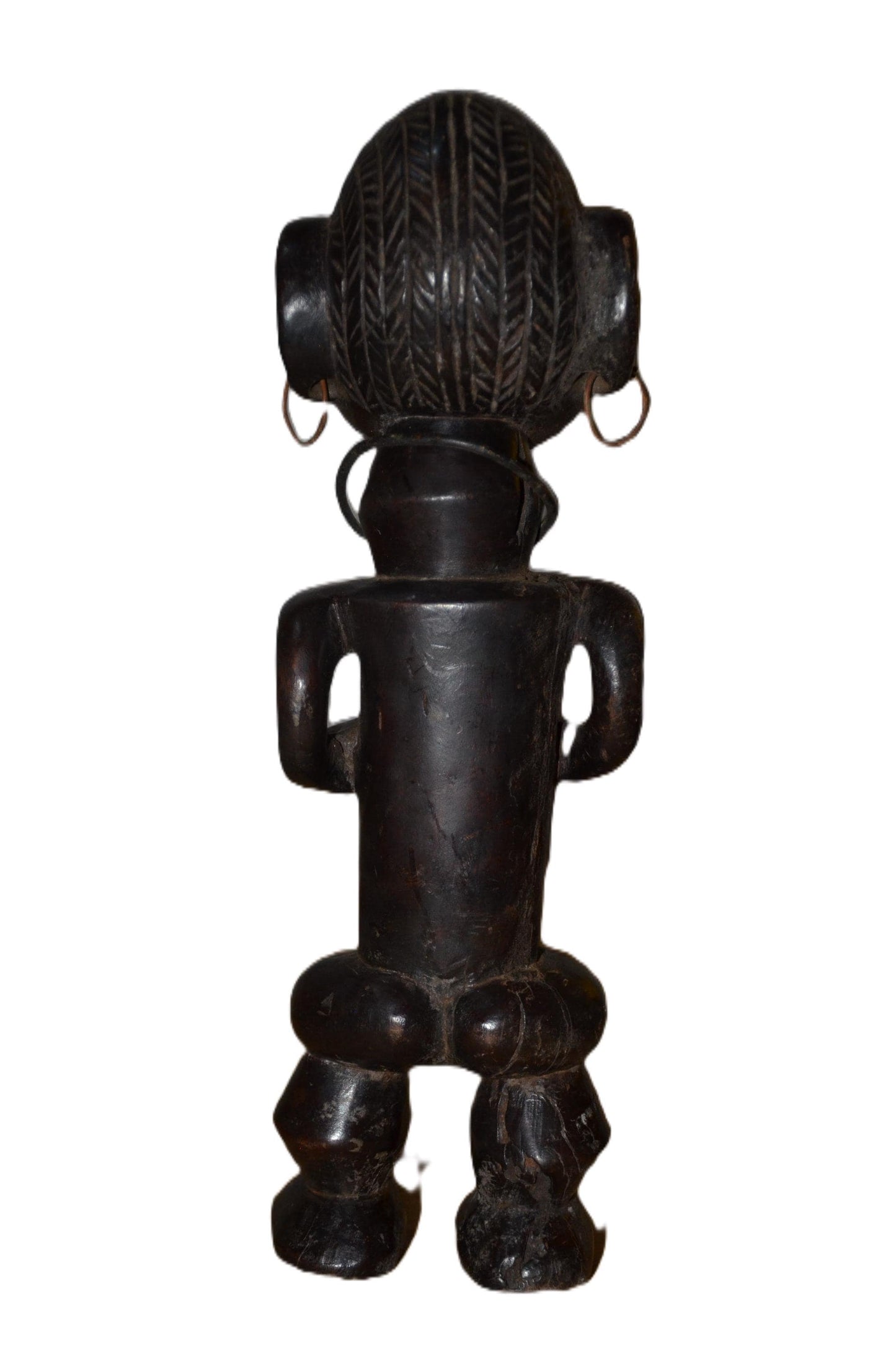 Authentic Ndekese Statue | Tribal Figure with Earrings | African Wood Art
