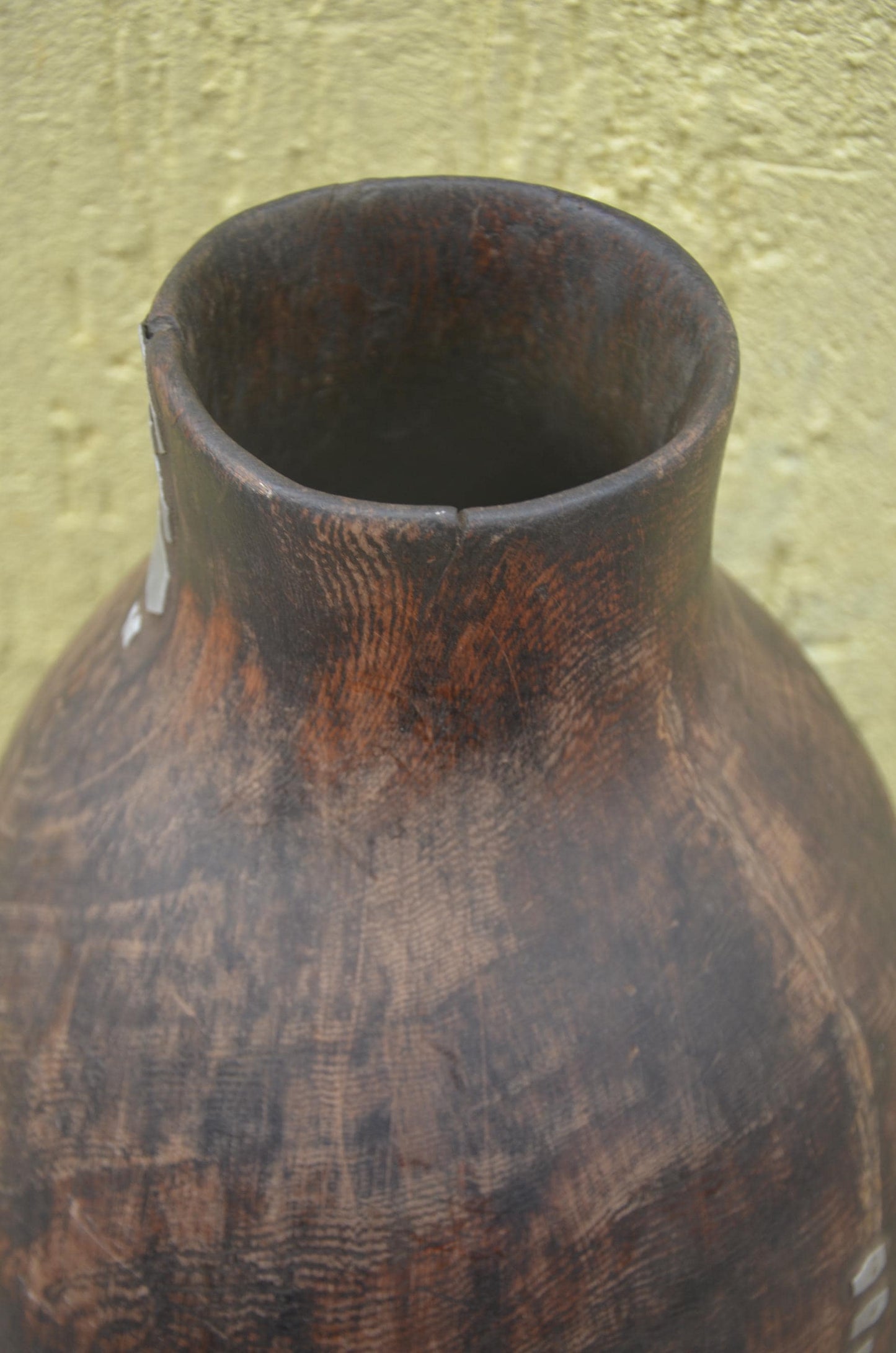 Authentic Rwandan Milk Vessel | Dark Brown Icyansi | Traditional Wood Art