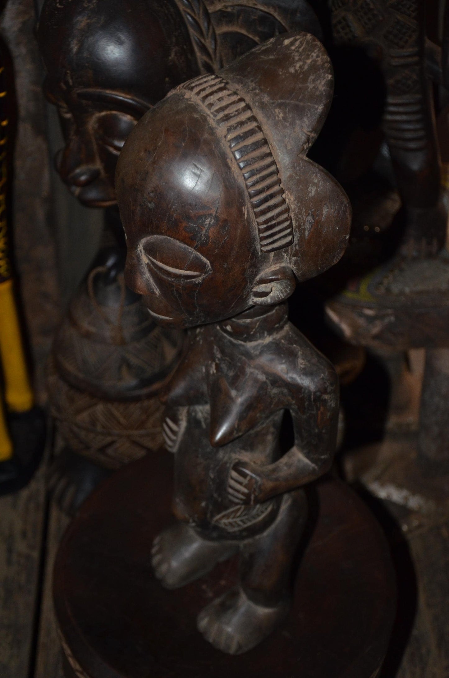 Luba Female Ancestor Fertility Figure - 29" Authentic Congo Wood Statue, Prestige Tribal Art, High-End African Sculpture