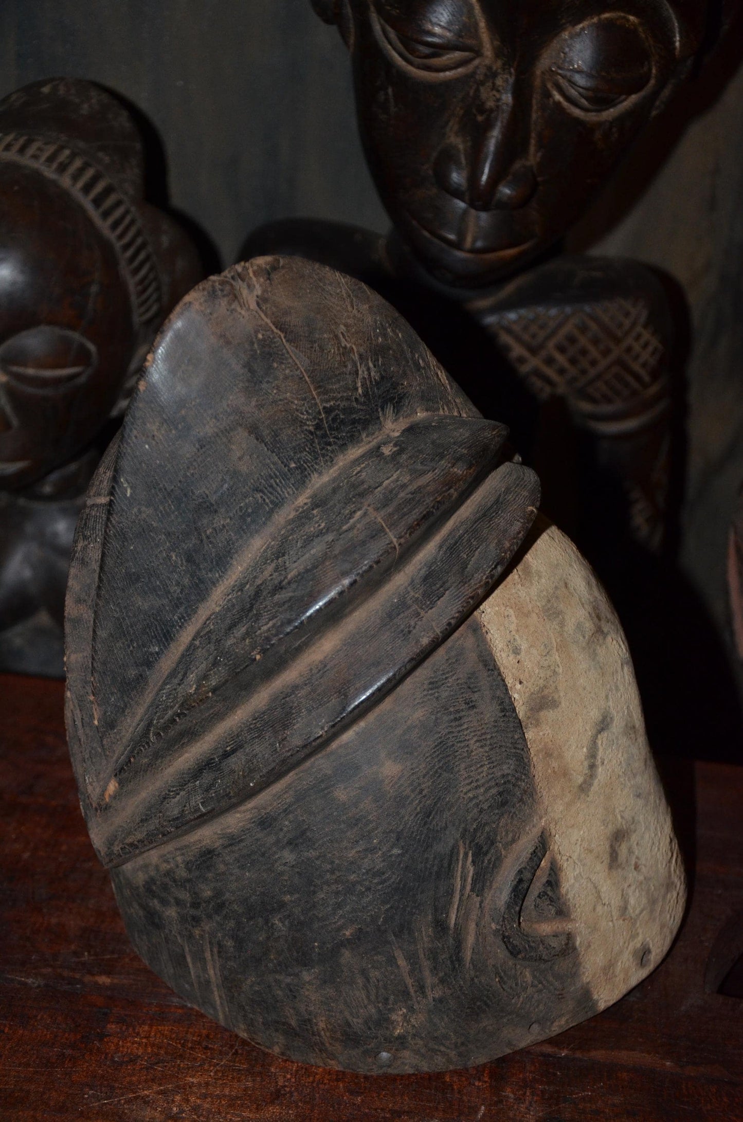 Authentic Luba Songye Helmet | Kikashi Female Spirit | Tribal African Art