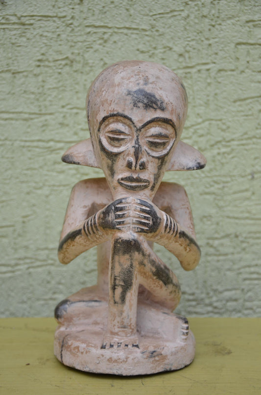 Kwele Thinker Wooden Figure | Congo Tribal Art