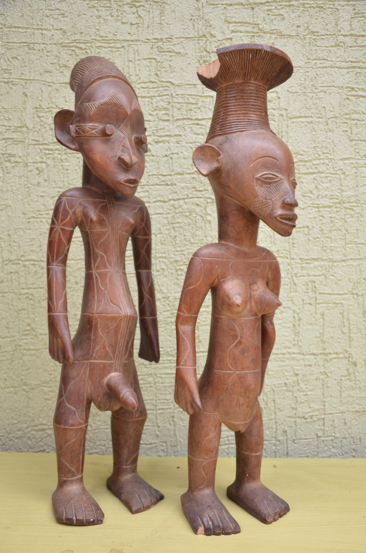 Tabwa Couple Wooden Sculpture | Congolese Tribal Art