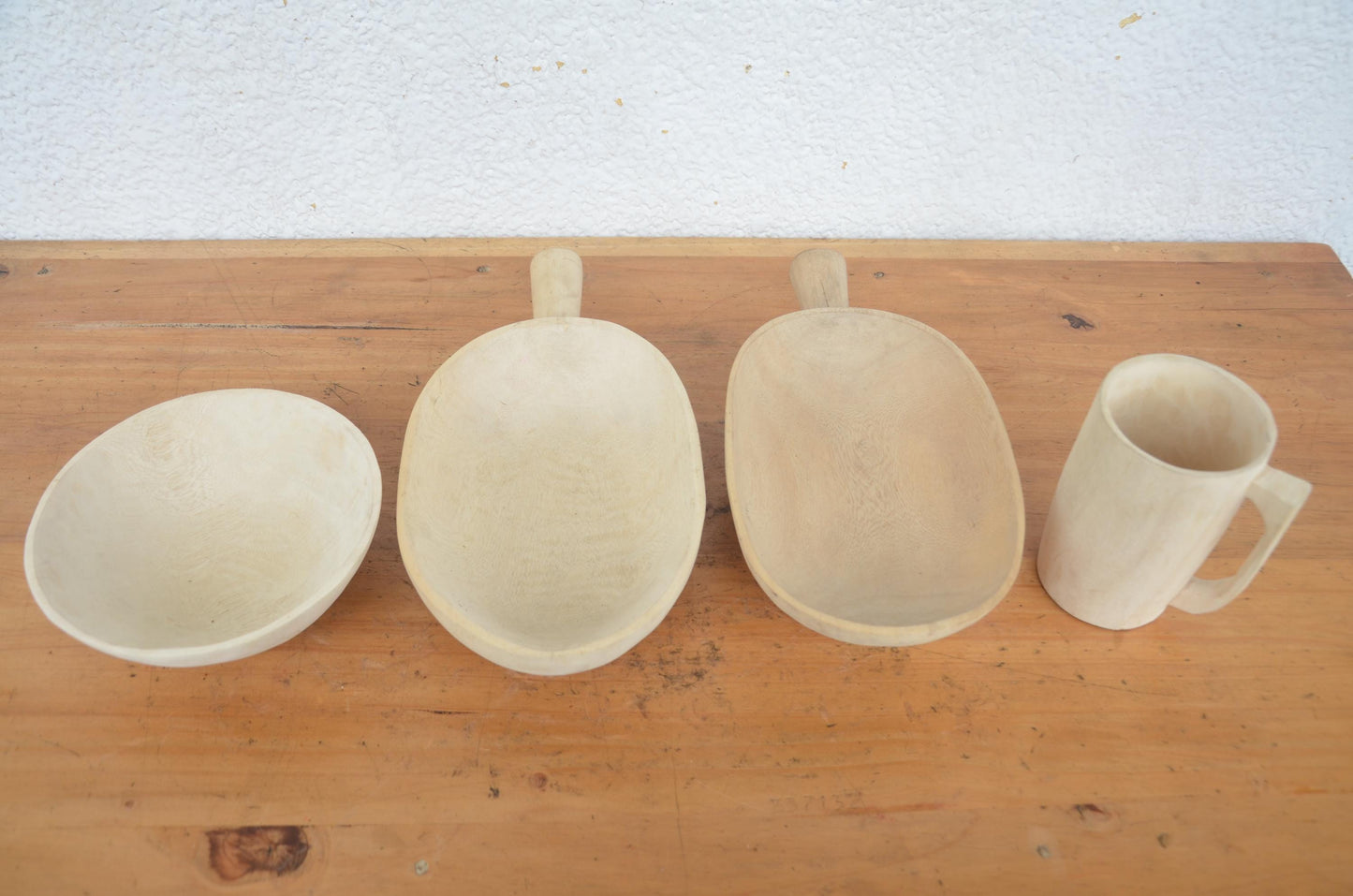 Hand-Carved Wooden Dish and Utensil Set | Artisan African Kitchen Decor