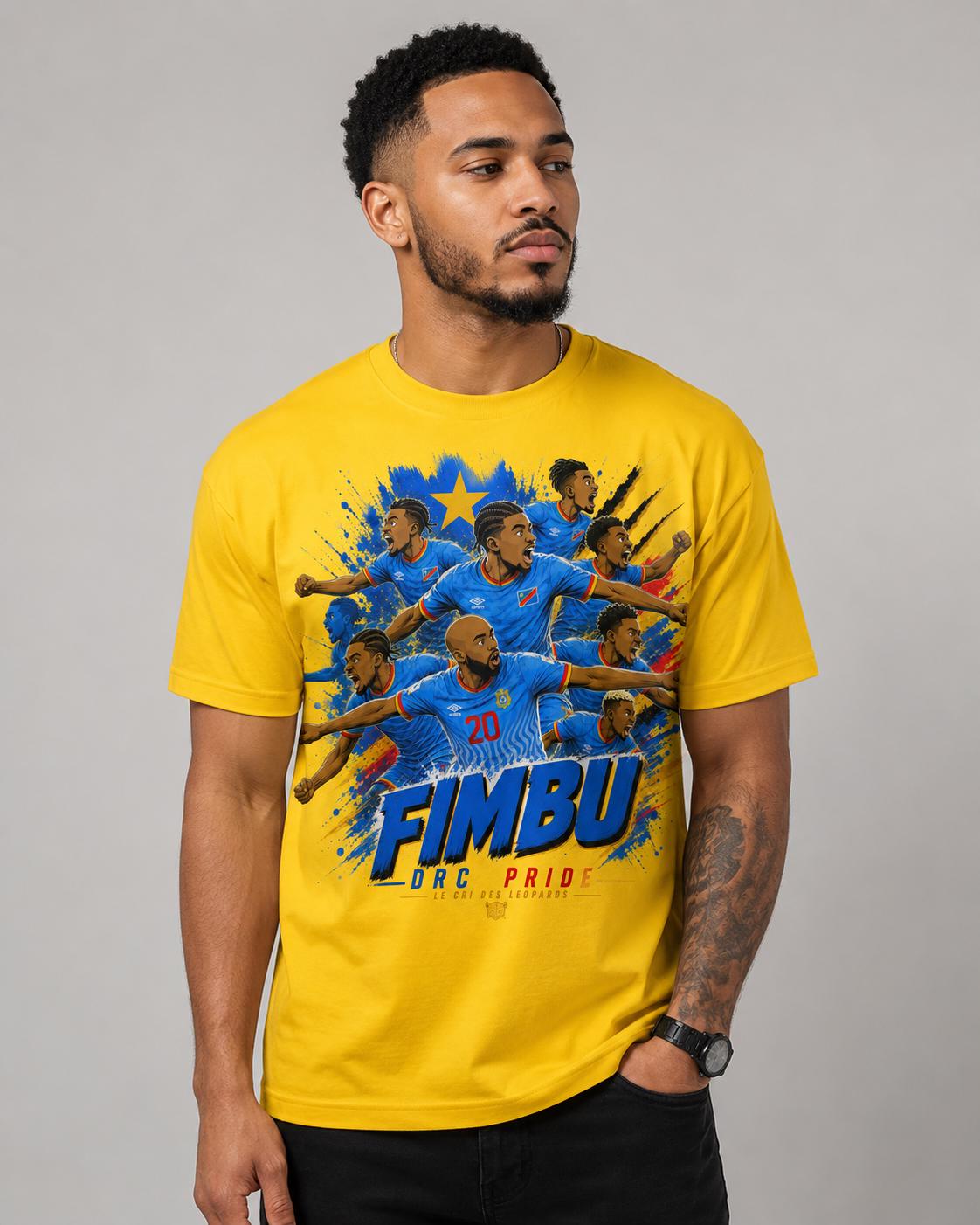Fimbu DRC Pride T-Shirt, Congo Les Leopards Shirt, DRC Football Fan Tee, Congolese Soccer Shirt, Congo Pride Graphic Tee