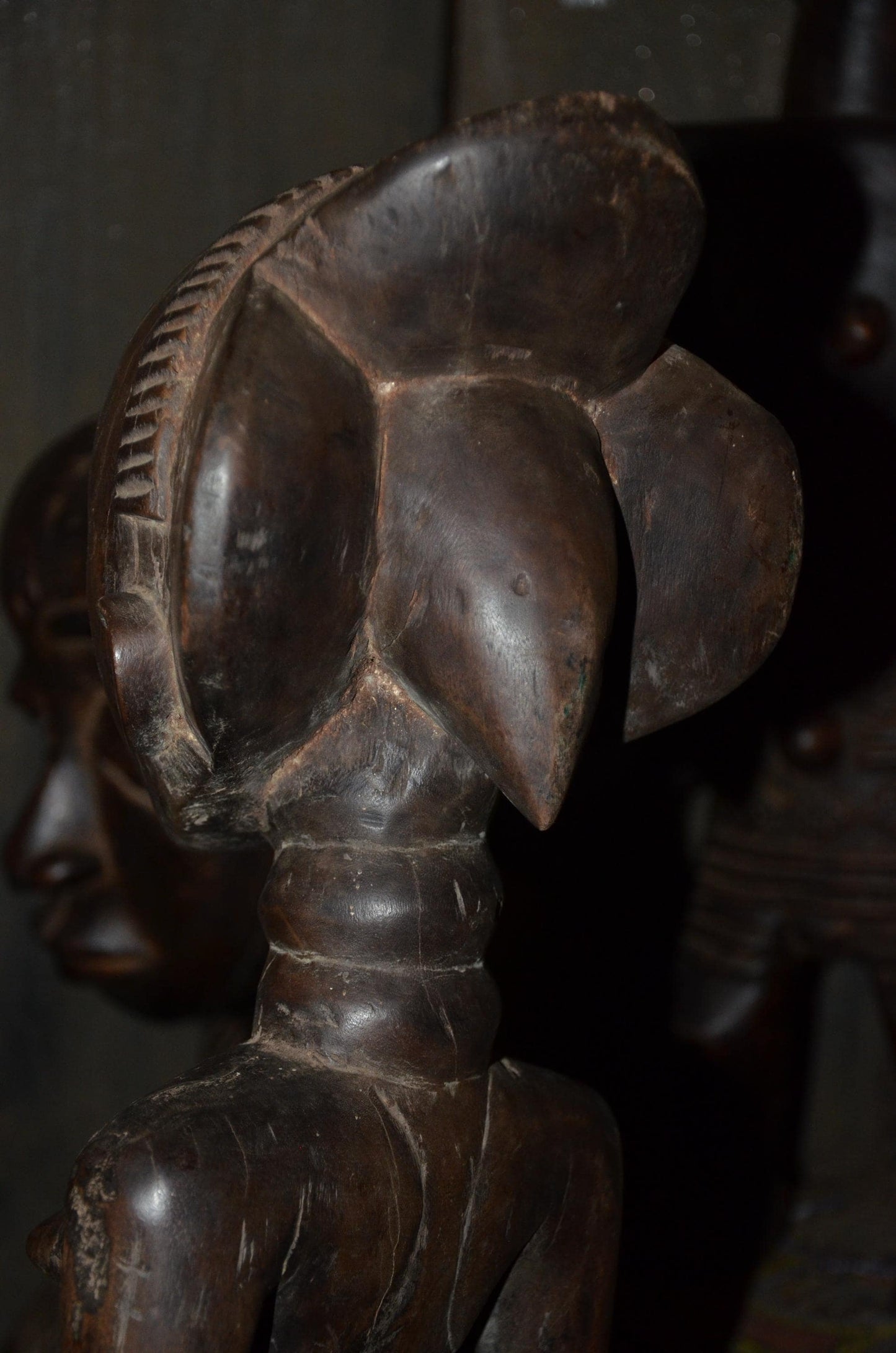 Luba Female Ancestor Fertility Figure - 29" Authentic Congo Wood Statue, Prestige Tribal Art, High-End African Sculpture