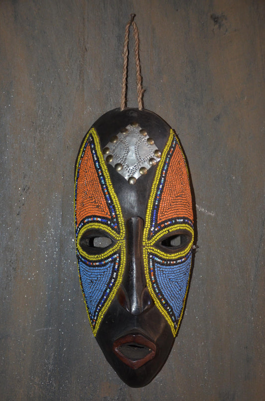 Authentic Bamileke Beaded Mask | Cameroon Grassfields | Tribal Art
