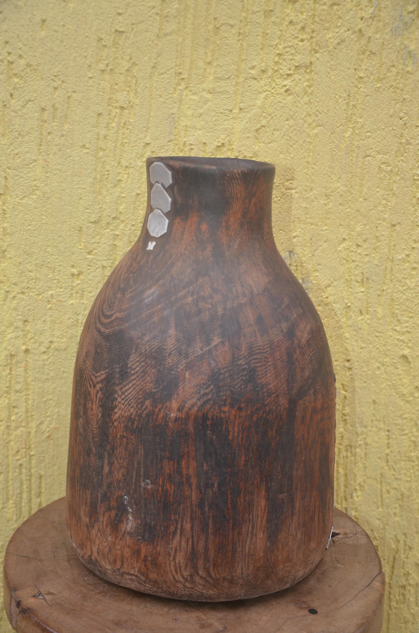 Authentic Rwandan Milk Vessel | Dark Brown Icyansi | Traditional Wood Art