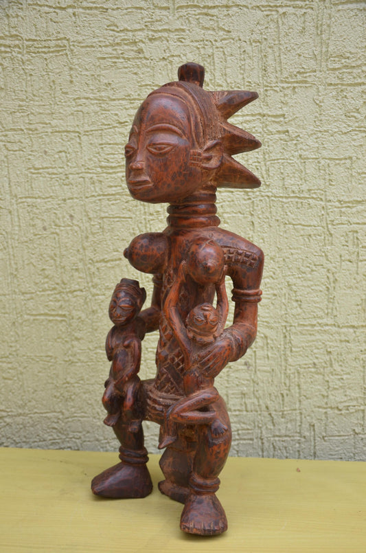 Yoruba Wooden Maternity Sculpture | African Tribal Art