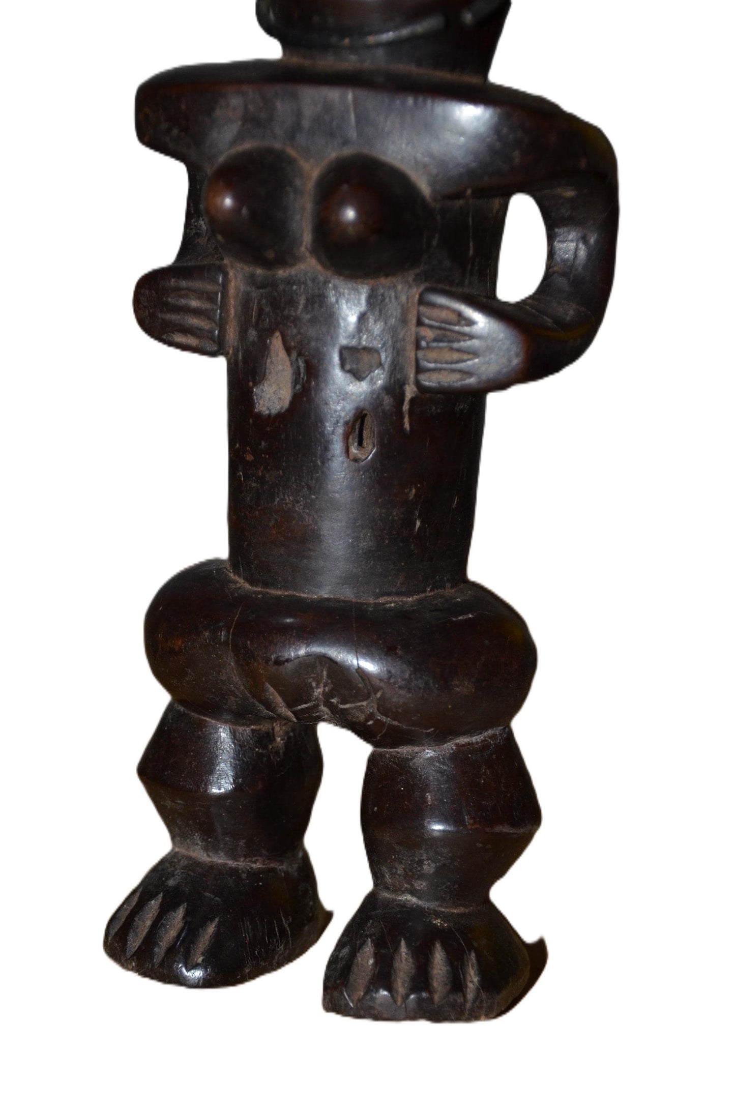 Authentic Ndekese Statue | Tribal Figure with Earrings | African Wood Art