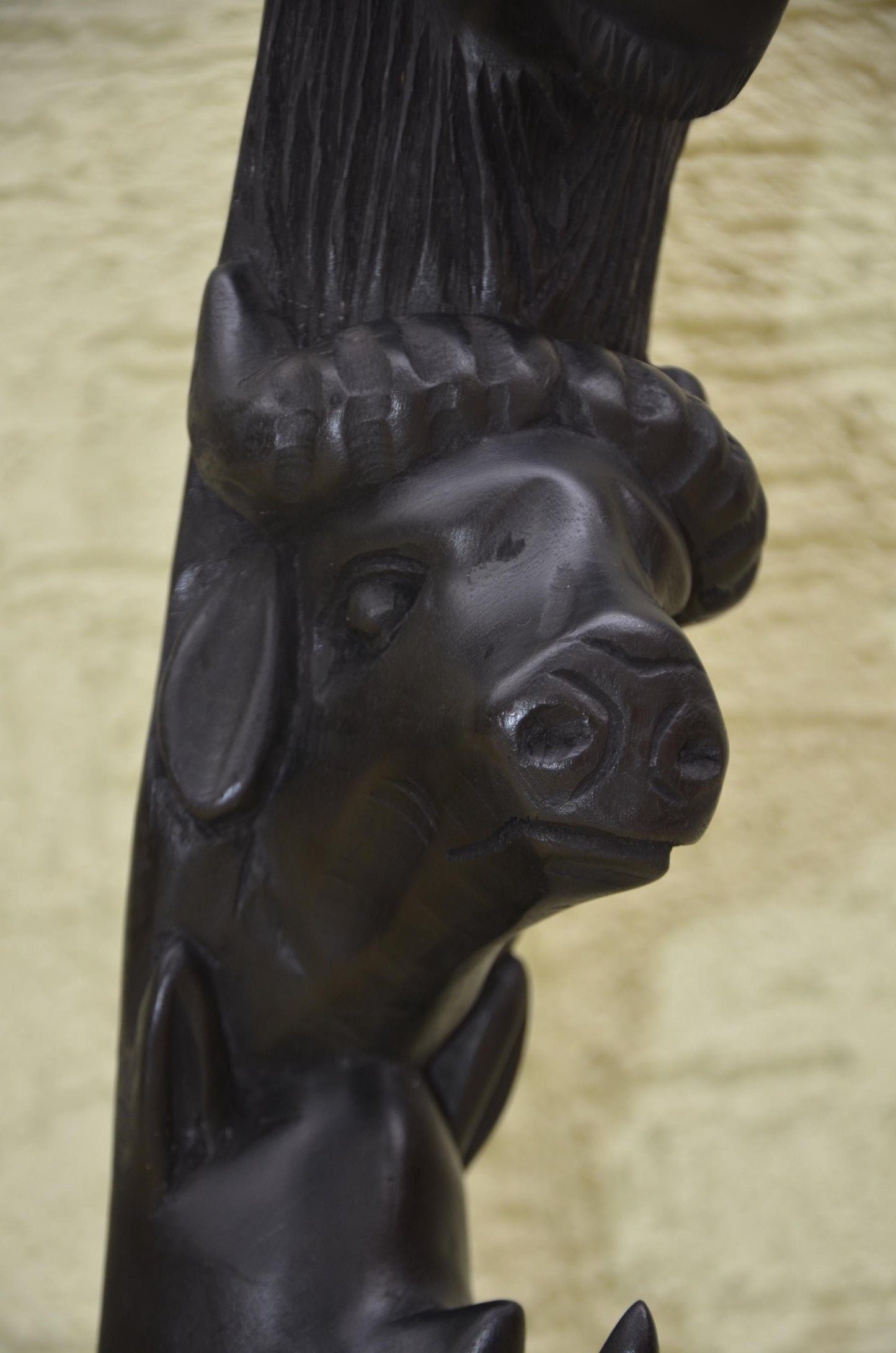African Wooden Wildlife Totem Sculpture | Tiered Animal Art
