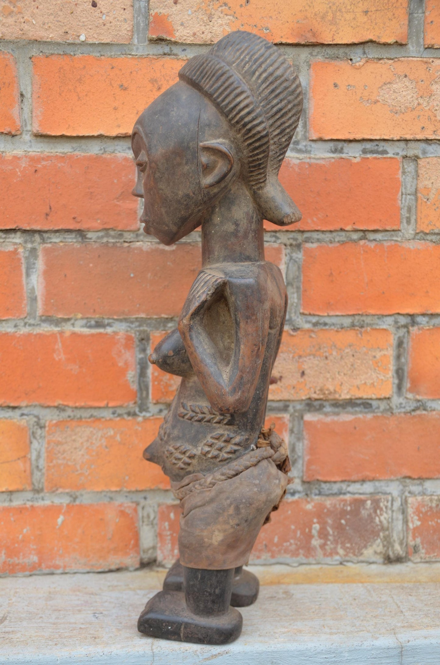 Authentic Lulua Female Ancestor Figure | Congolese Tribal Art