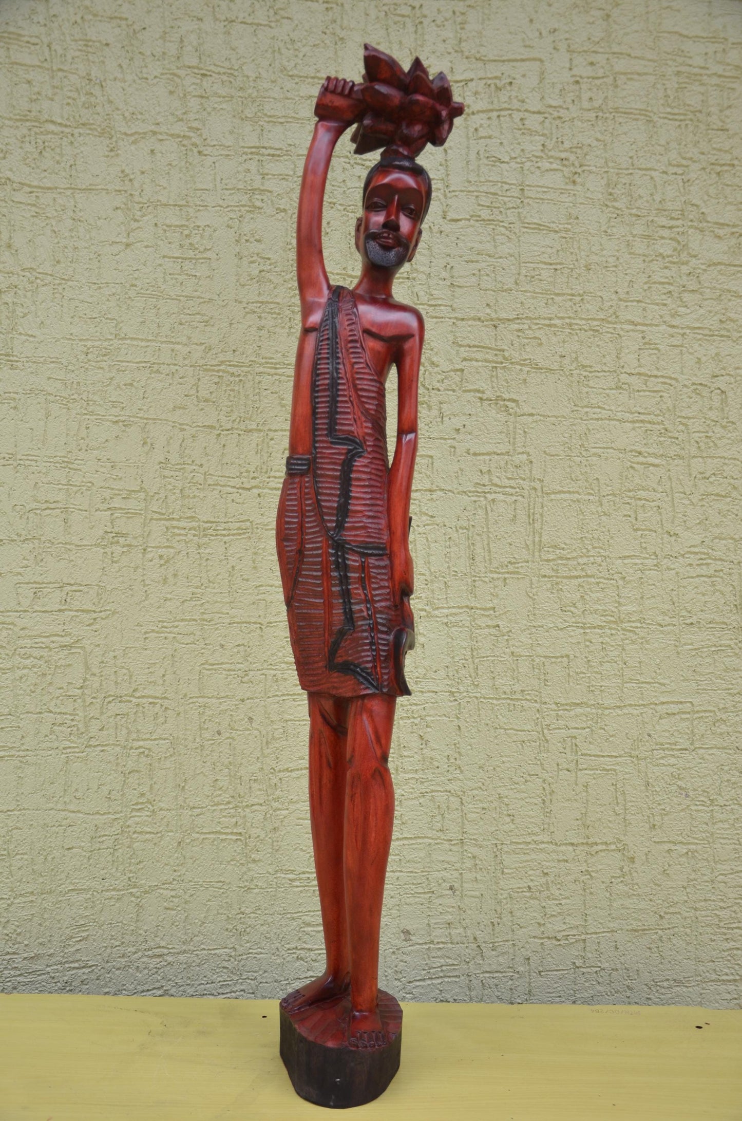 Monumental African Male Harvester Wooden Sculpture | Tribal Art