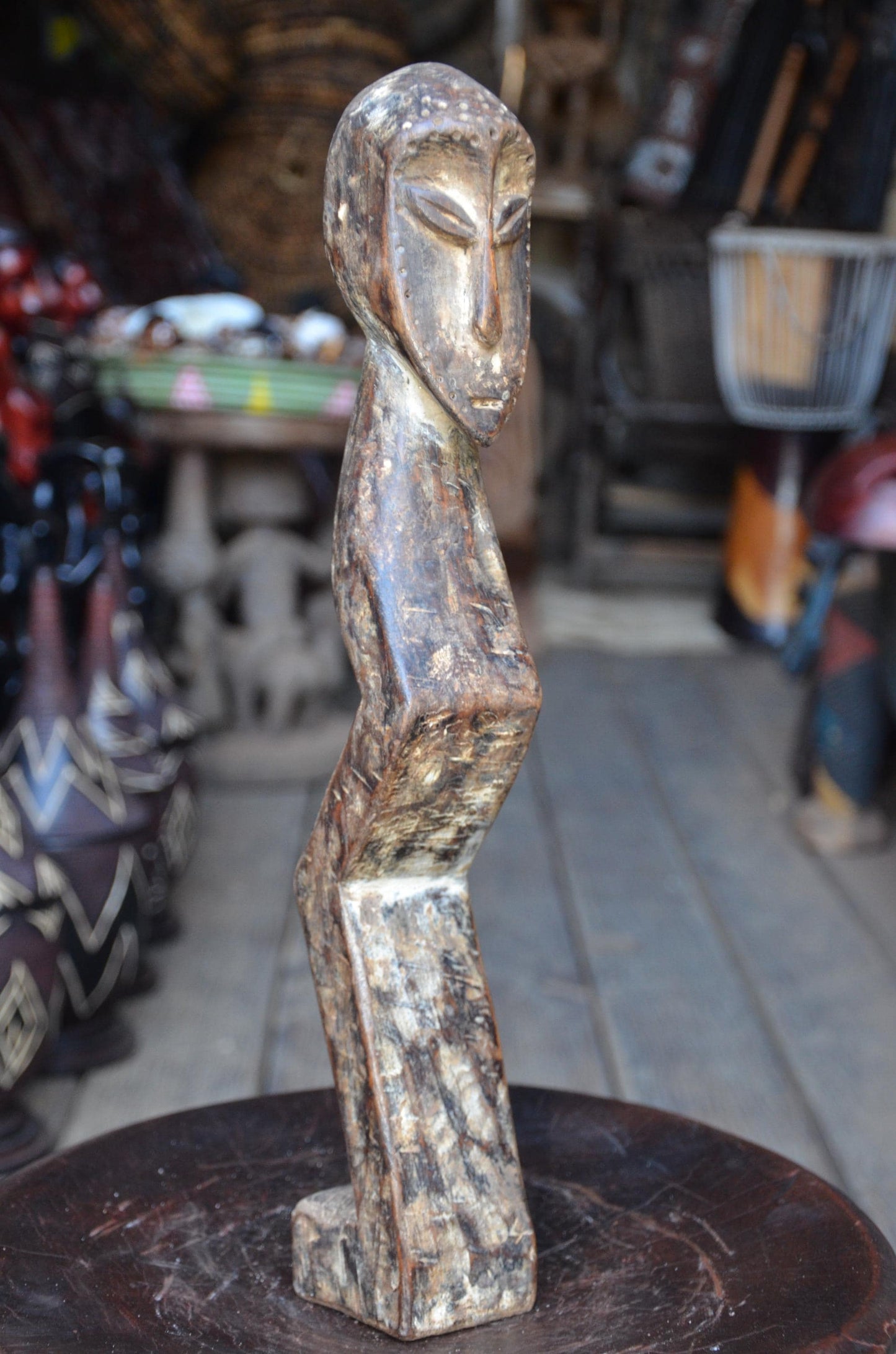 Authentic Lega Abstract Figure | Minimalist Tribal Art | Wood Sculpture