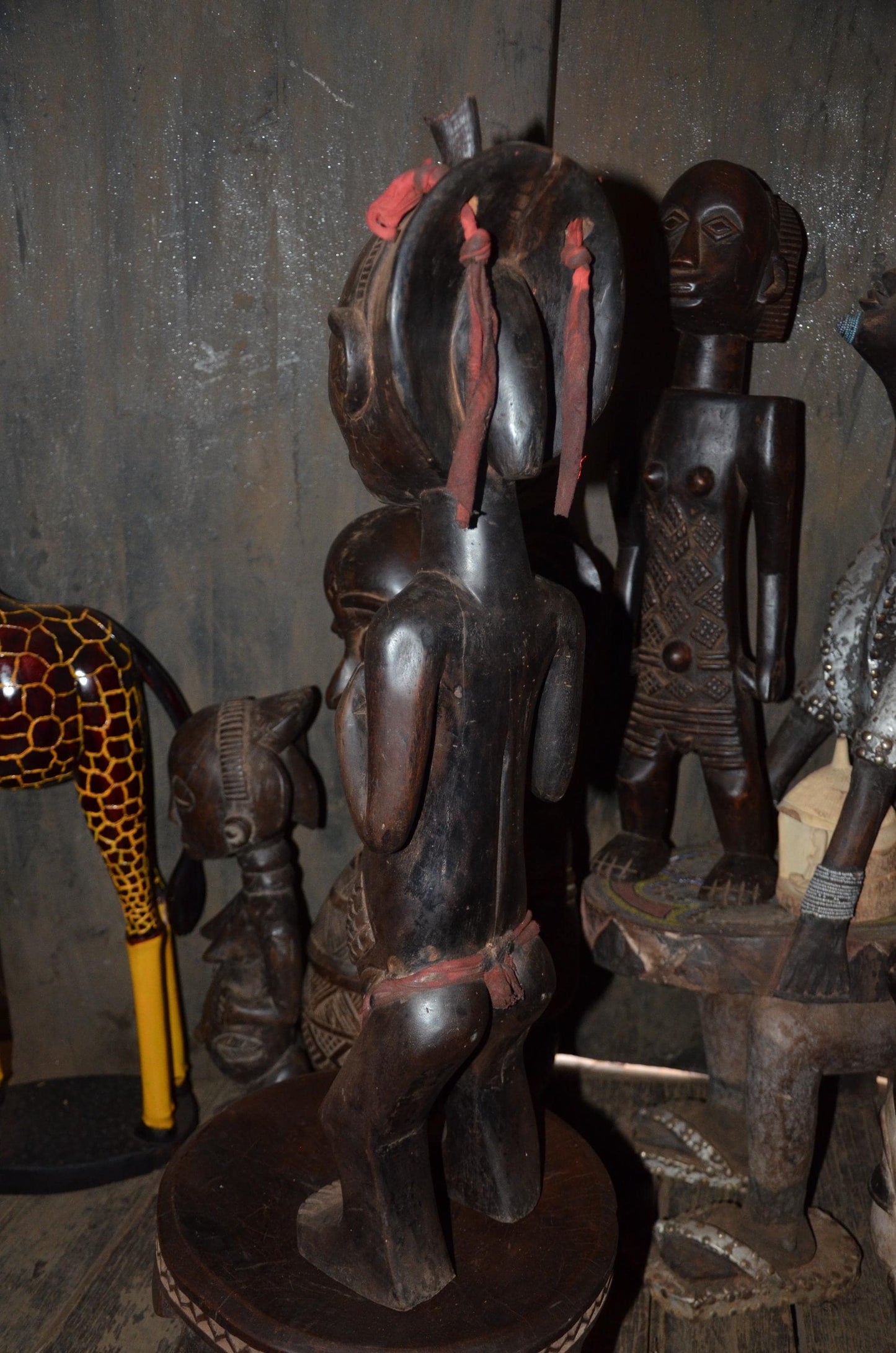 Authentic Luba Ancestor Figure | Female Tribal Sculpture | Congolese Wood Art