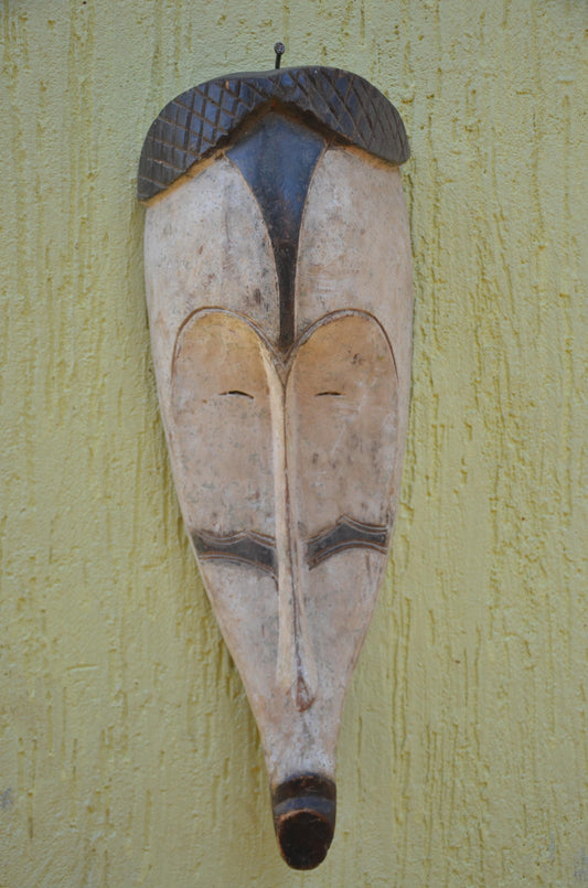 Fang Ngil Mask – 21" Large Hand-Carved Wood Mask – Gabon Tribal Wall Decor
