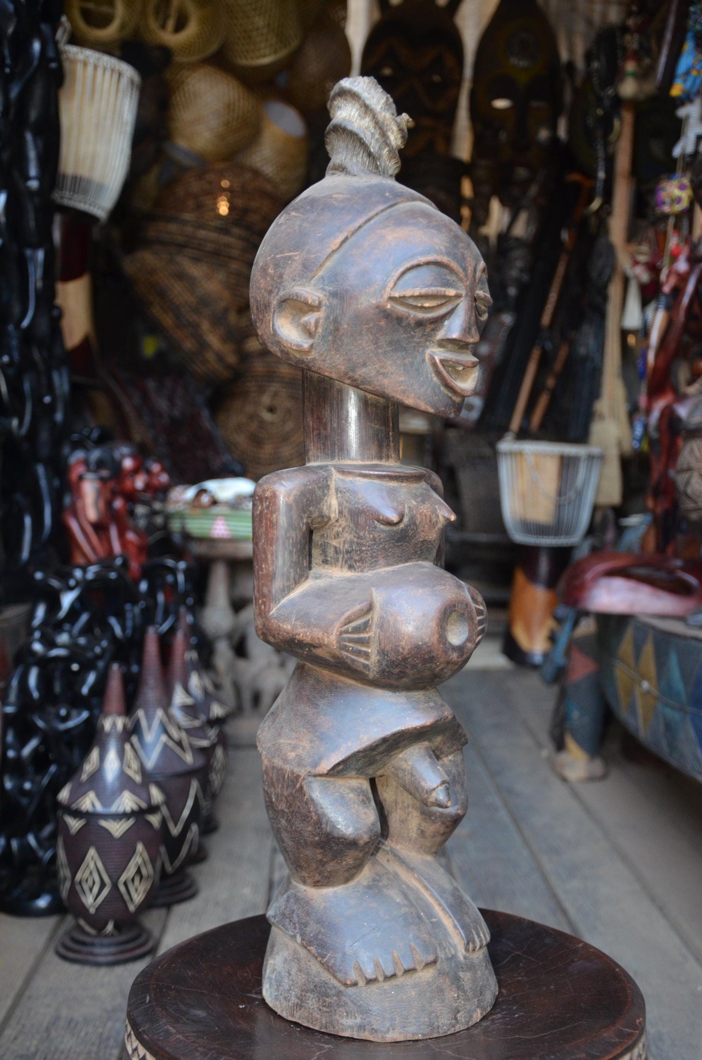 Authentic Luba Statue | Grand Prestige Ancestor | Congolese Tribal Art