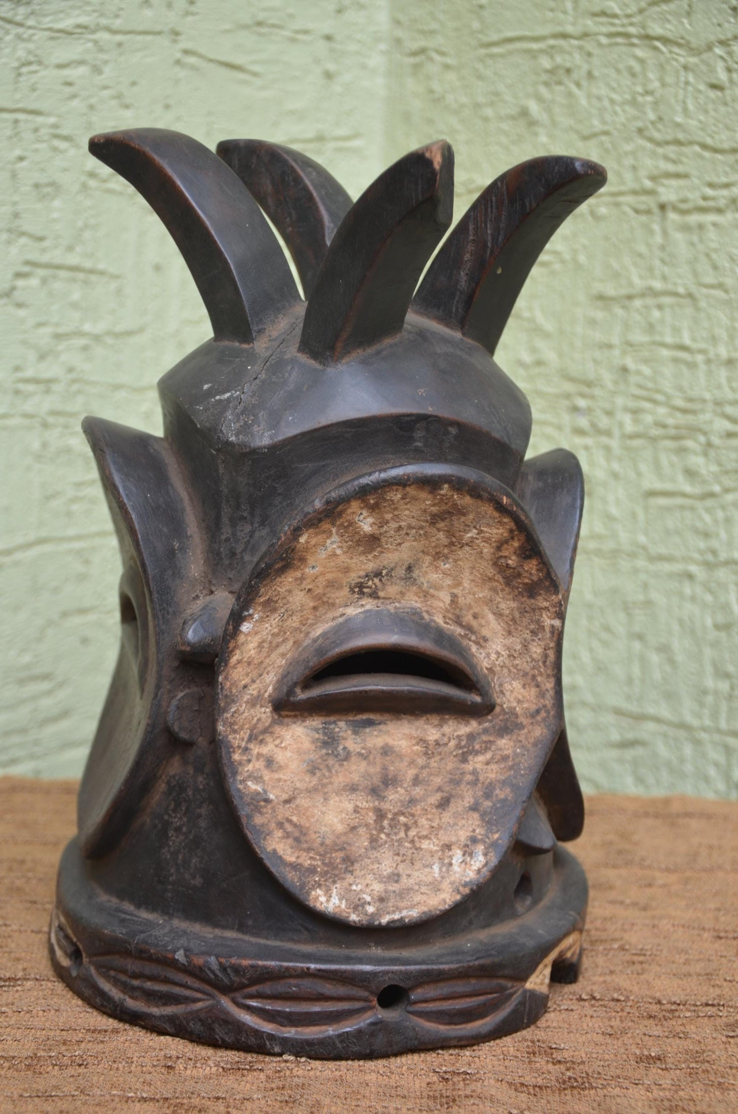 Authentic Lulua Helmet Mask | Congolese Tribal Art | Monumental