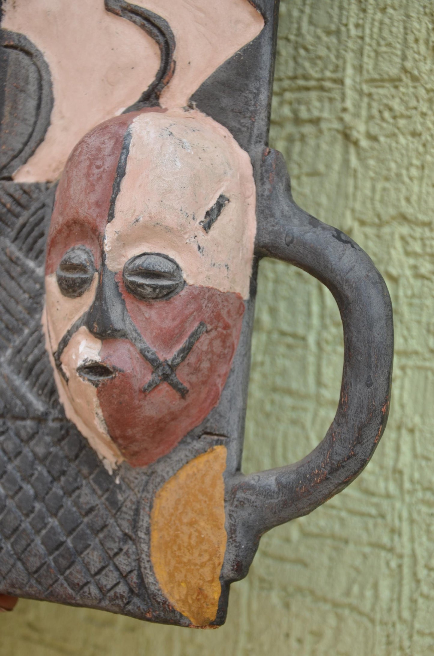 Authentic Large African Polychrome Mask Panel | Tribal Art