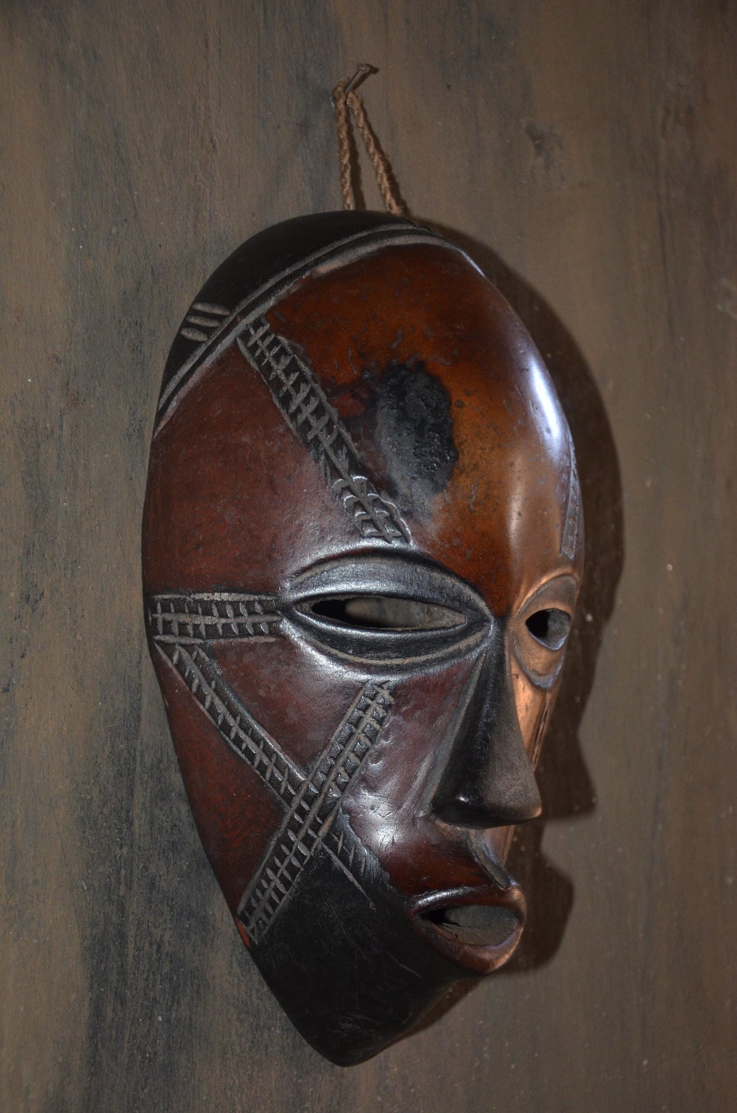 Authentic Chokwe Mask | Congolese Tribal Art | Hand-Carved Wood