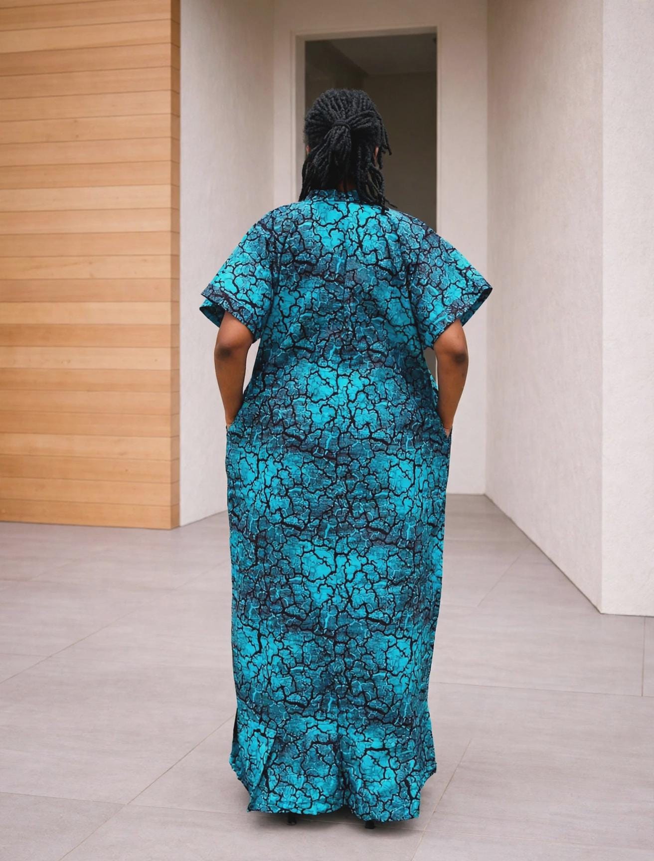 Adire Silk Bubu Dress | Free Size Tie Dye Caftan, Maxi Dress