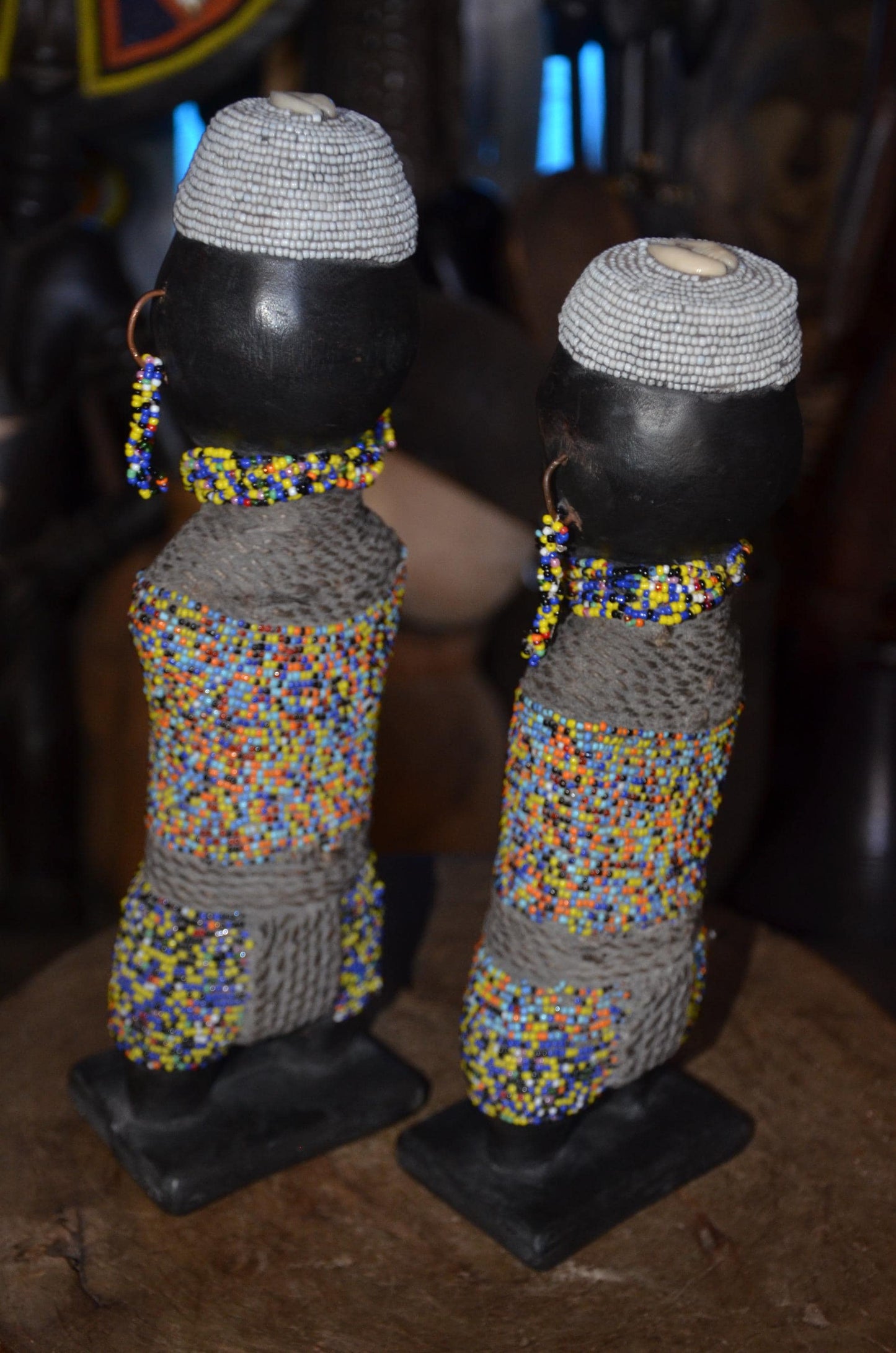 Cameroonian Namji Doll | Hand-Beaded Tribal Statue | Authentic Fertility Talisman