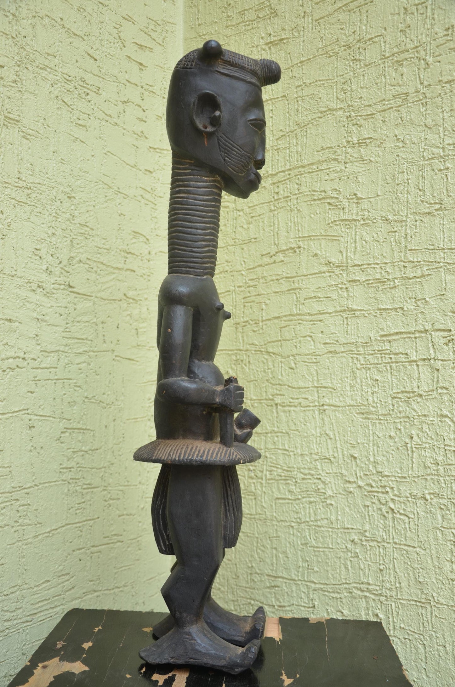 Kulango Tribal Figure â€“ 30" Hand-Carved Wood Ivory Coast Statue â€“ Art