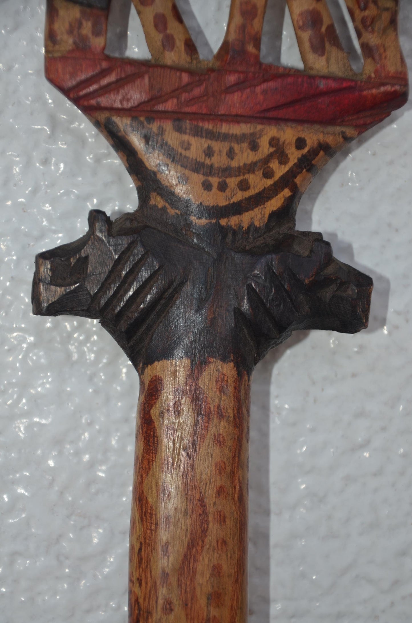 Handcrafted African Royal King's Walking Stick | Traditional Wooden Cane and Staff