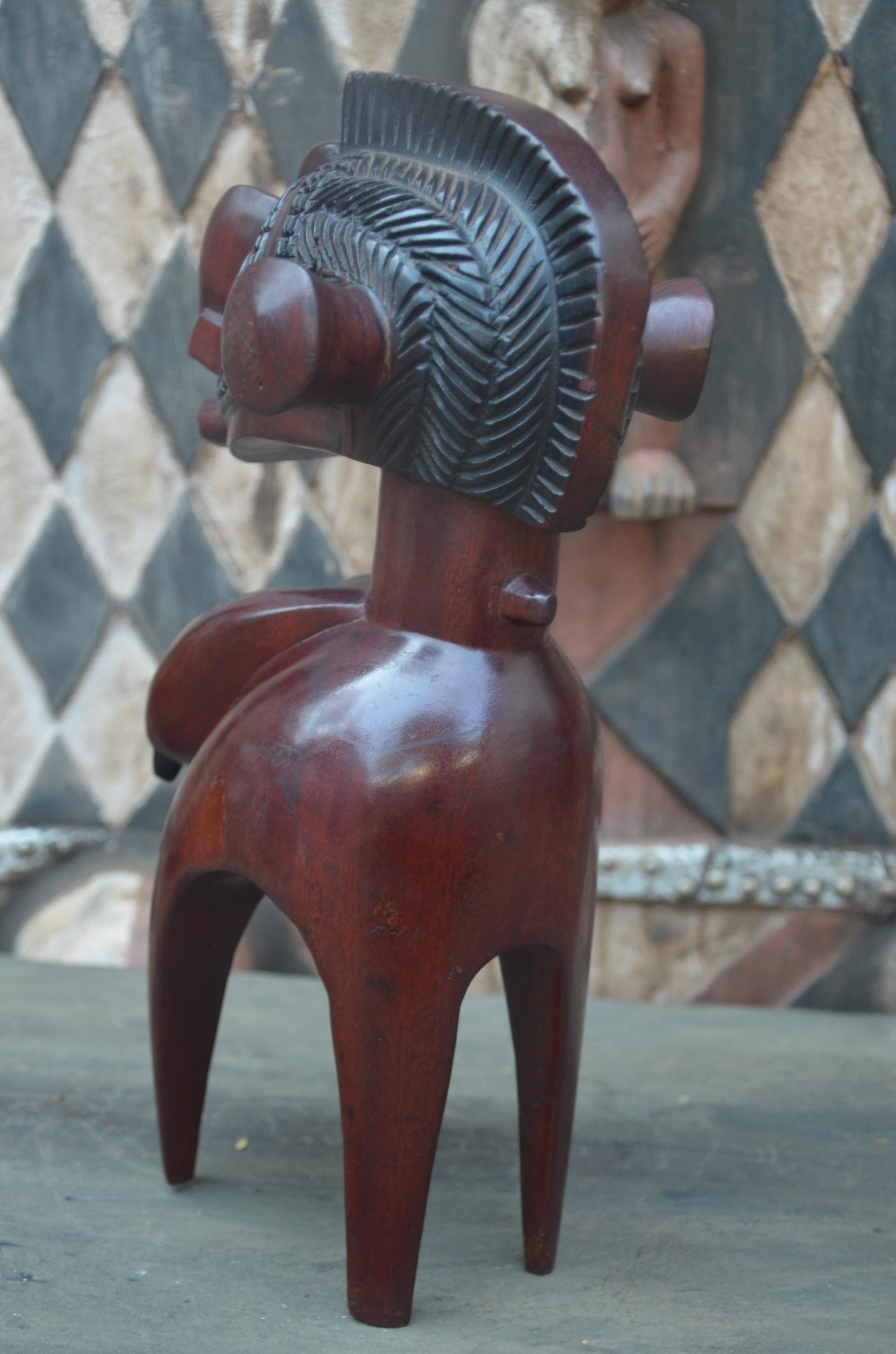 Authentic African Nimba Fertility Wood Sculpture | Baga Art