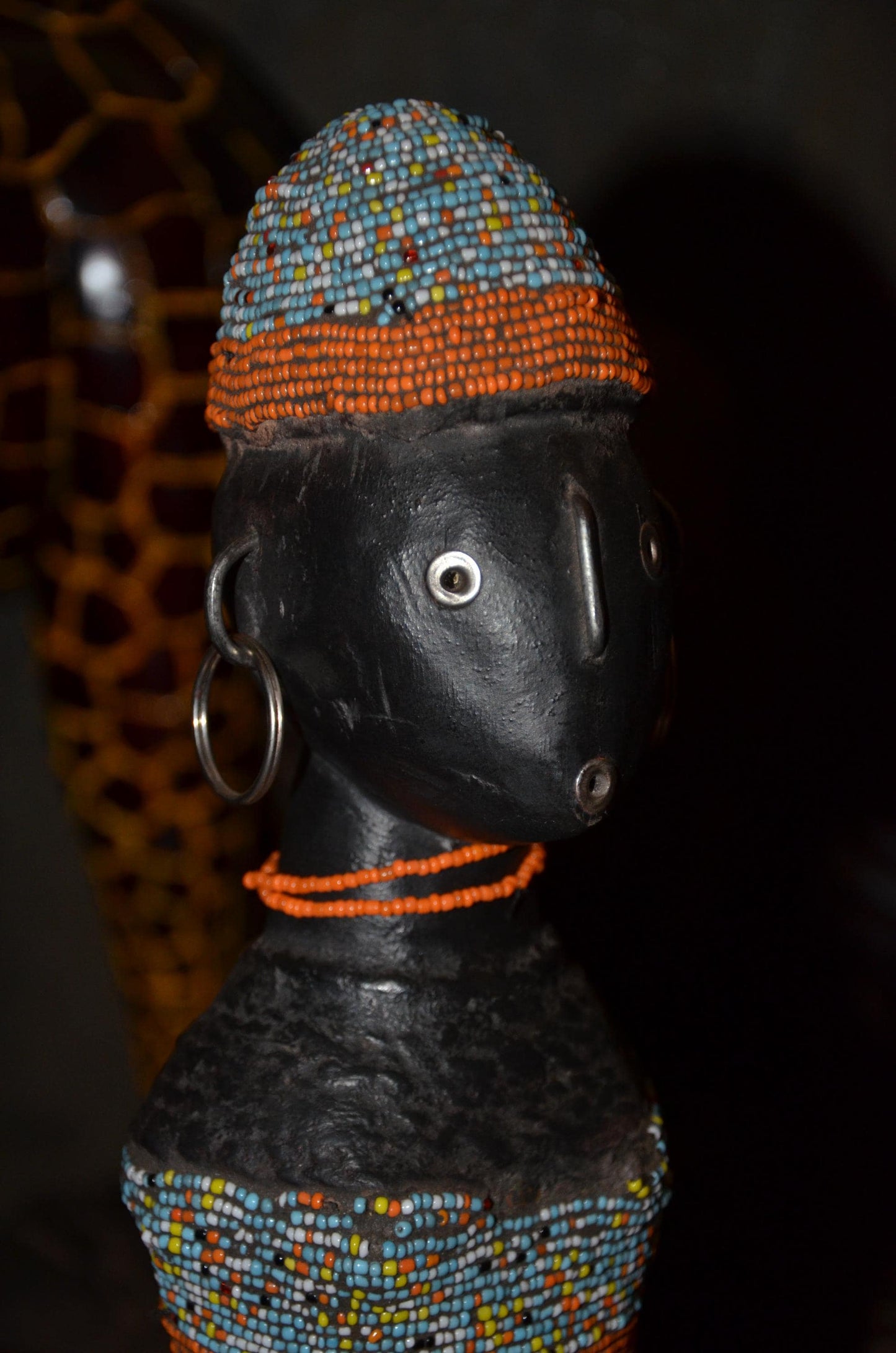 Authentic Namji Beaded Fertility Doll | Cameroonian Tribal Art