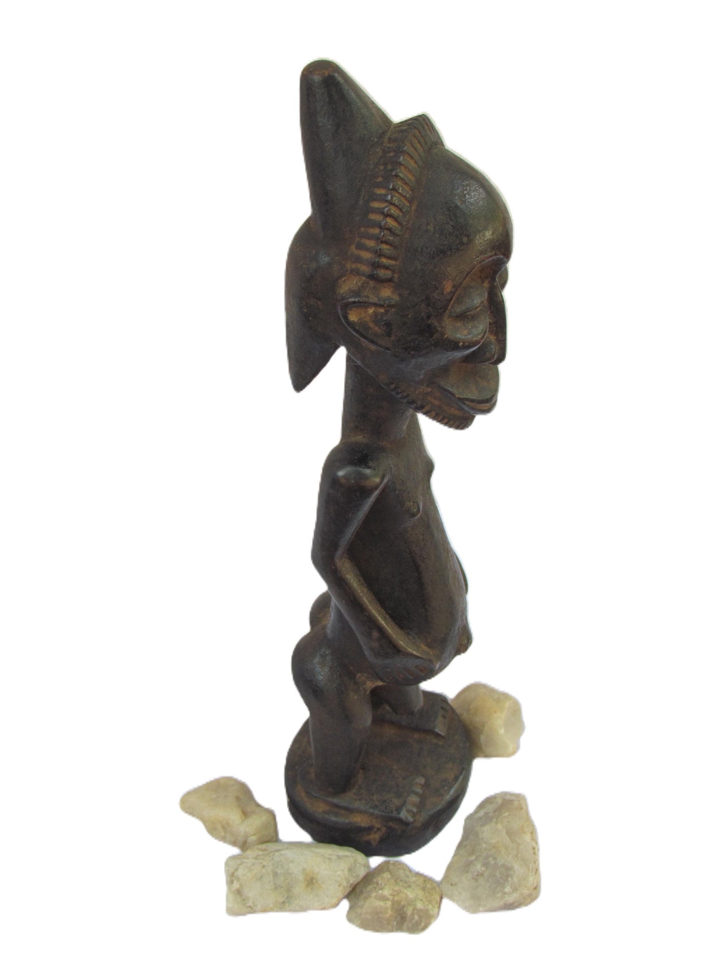 Figure d'ancêtre masculin Hemba – Sculpture tribale Singiti – Art africain sculpté à la main du Congo belge (RDC)